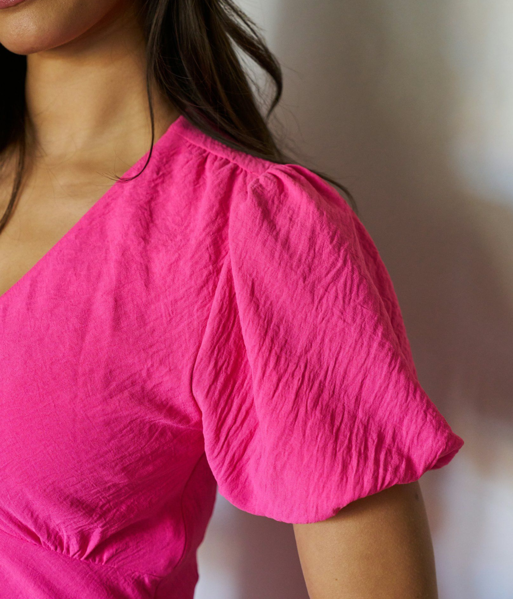 Dariah Structure Solid Dress (170 Pink)