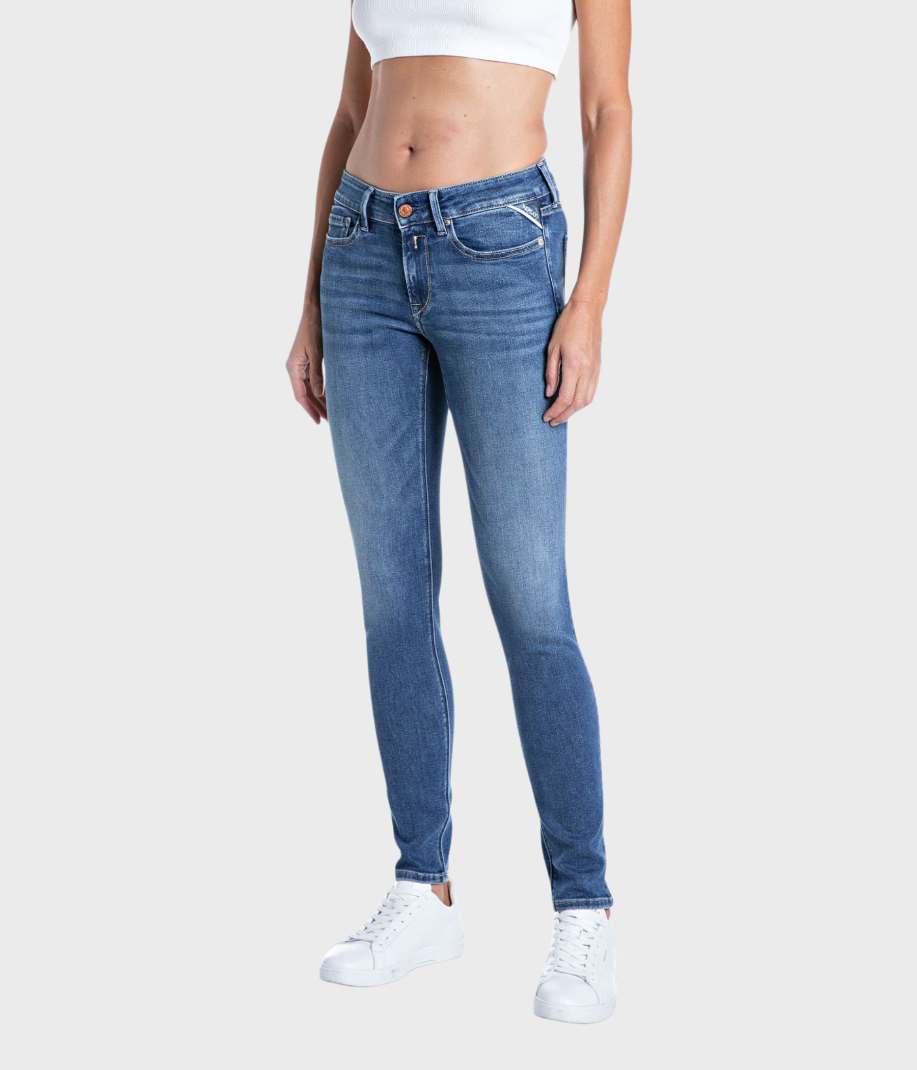 Newluz Skinny (C009 MEDIUM BLUE medium/dark stone wash)