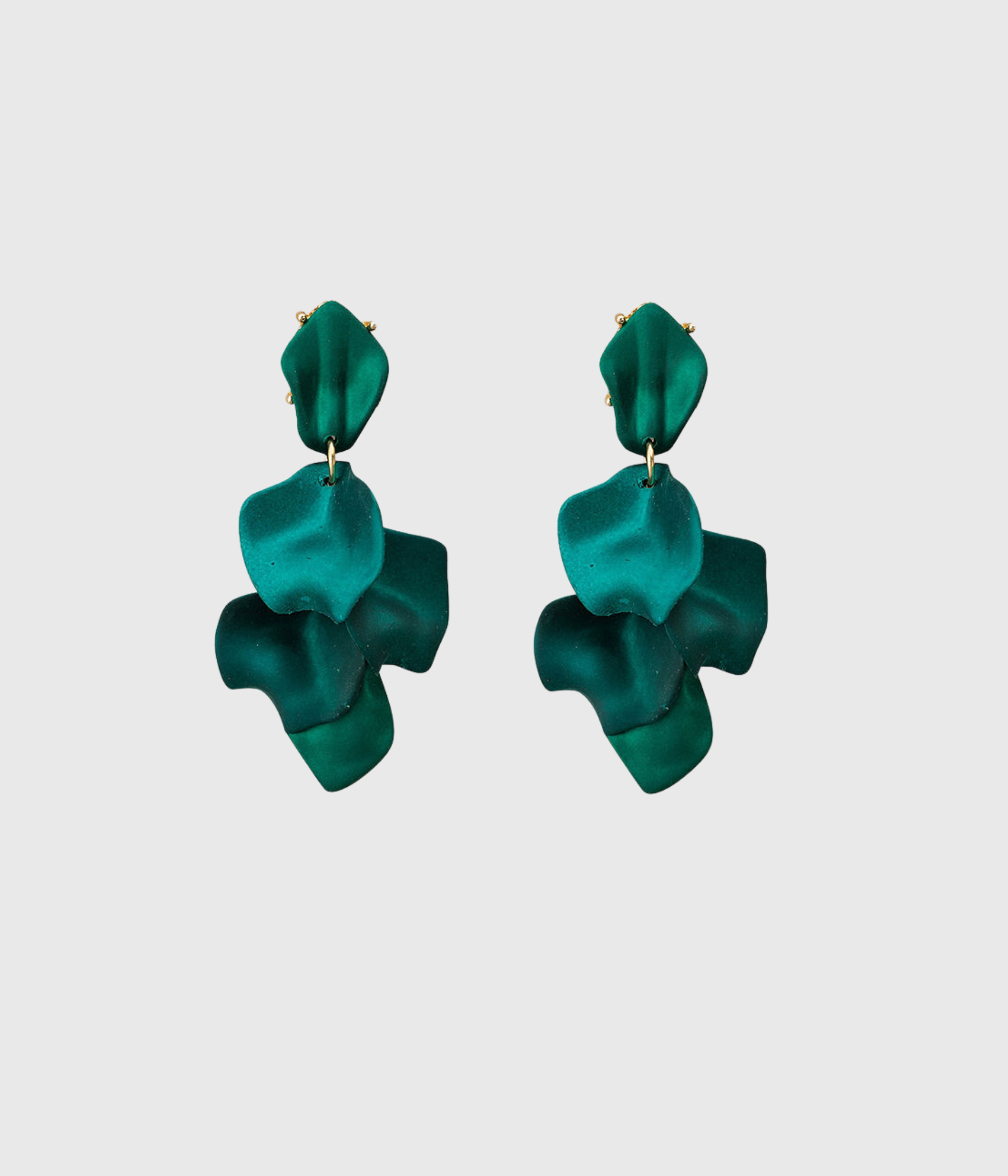 Leaf Earrings Metallic Pine Green. (Pine Green) - D.O. Design Only