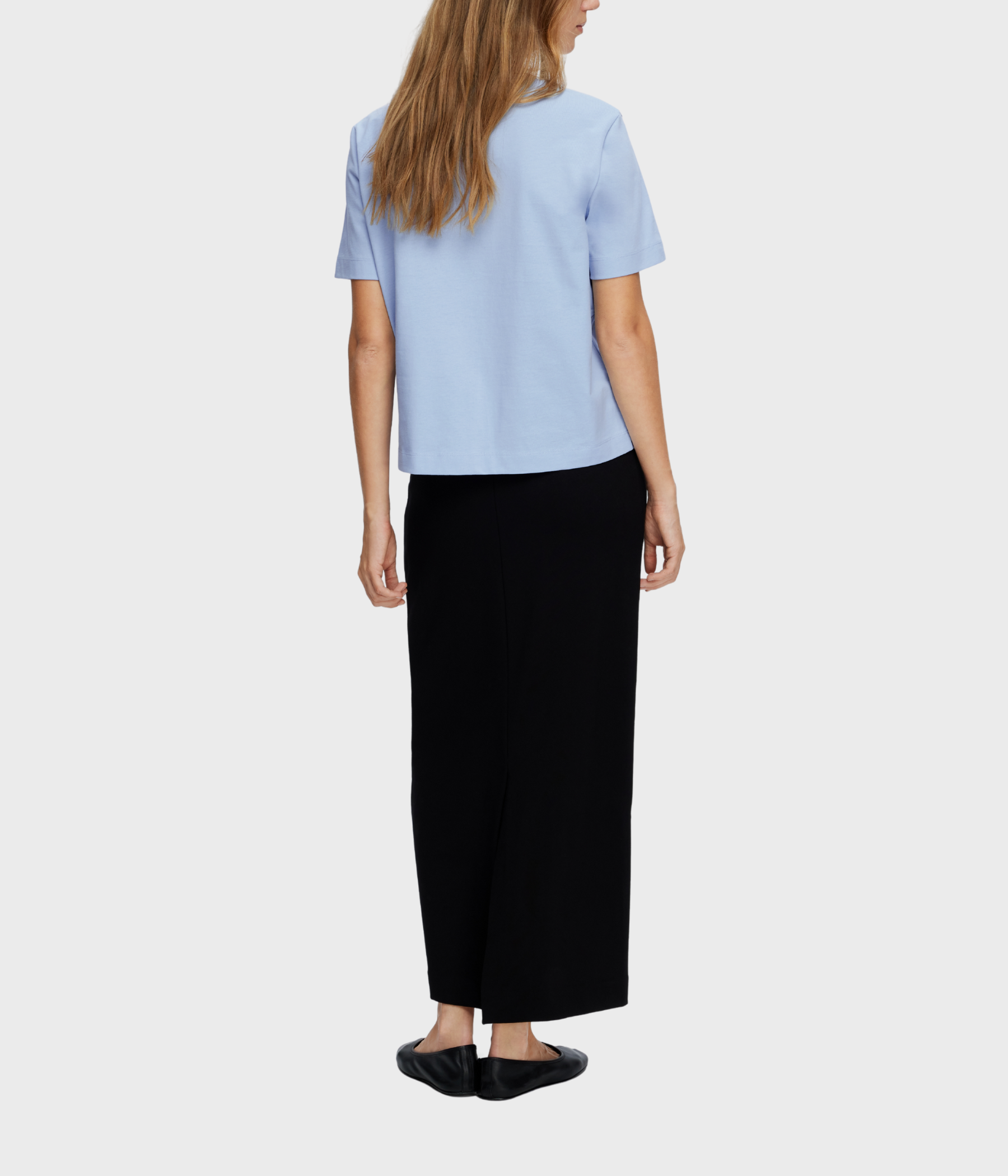 SLFESSENTIAL SS BOXY TEE NOOS. (CASHMERE BLUE)