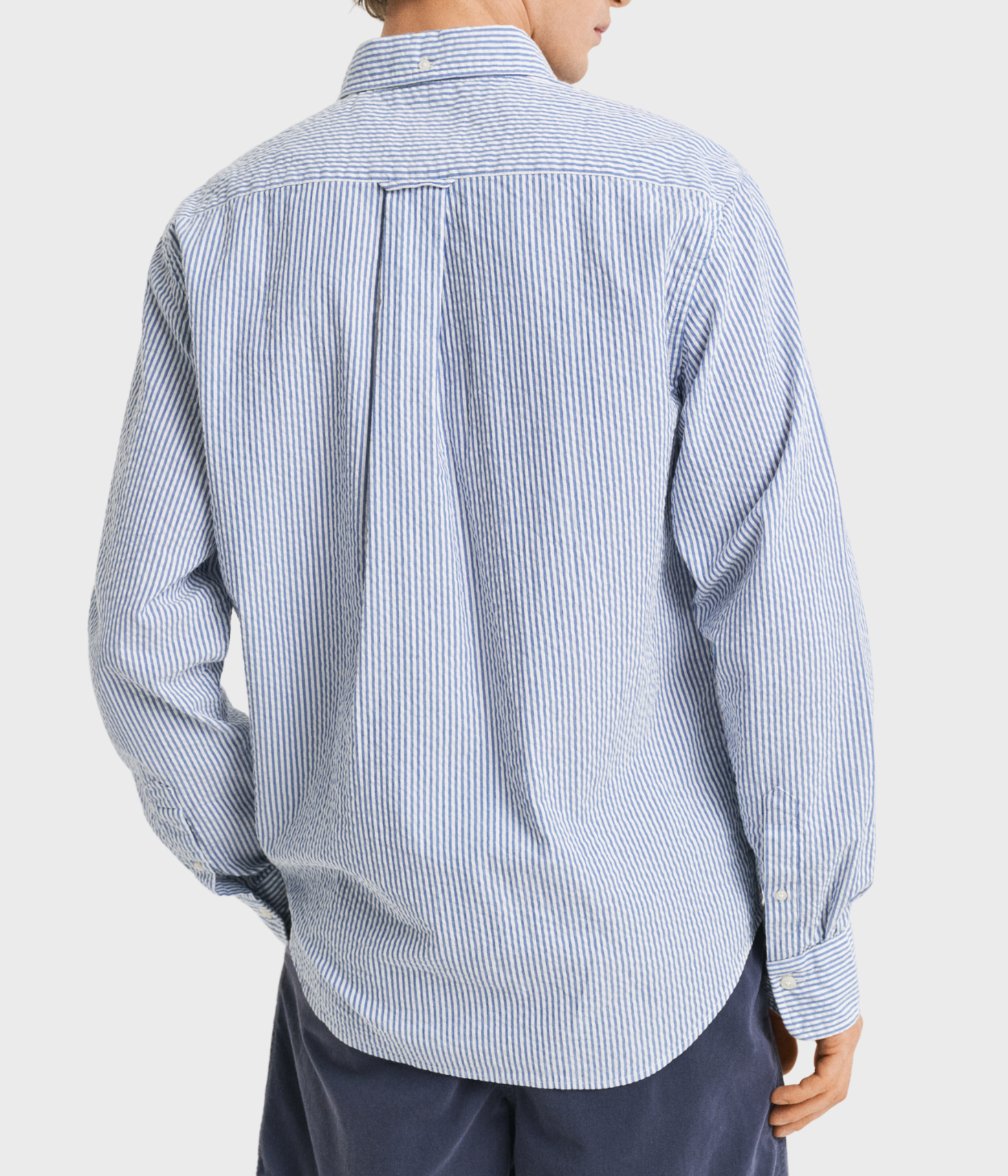 REG SEERSUCKER STRIPE SHIRT (407 RICH BLUE)