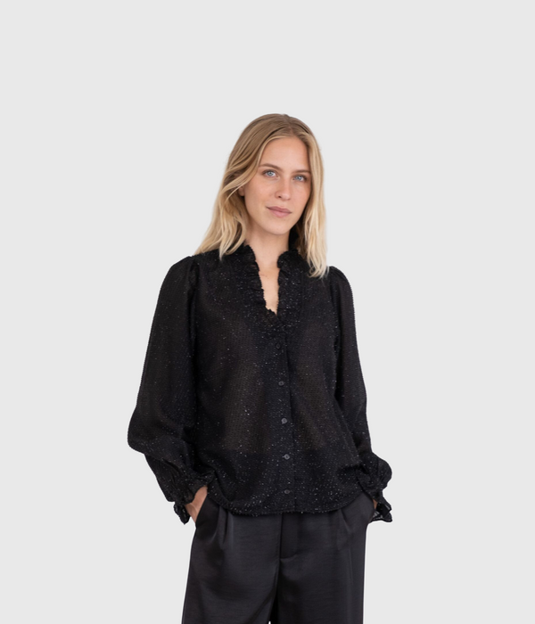 Brielle Glitter Blouse (100 Black)