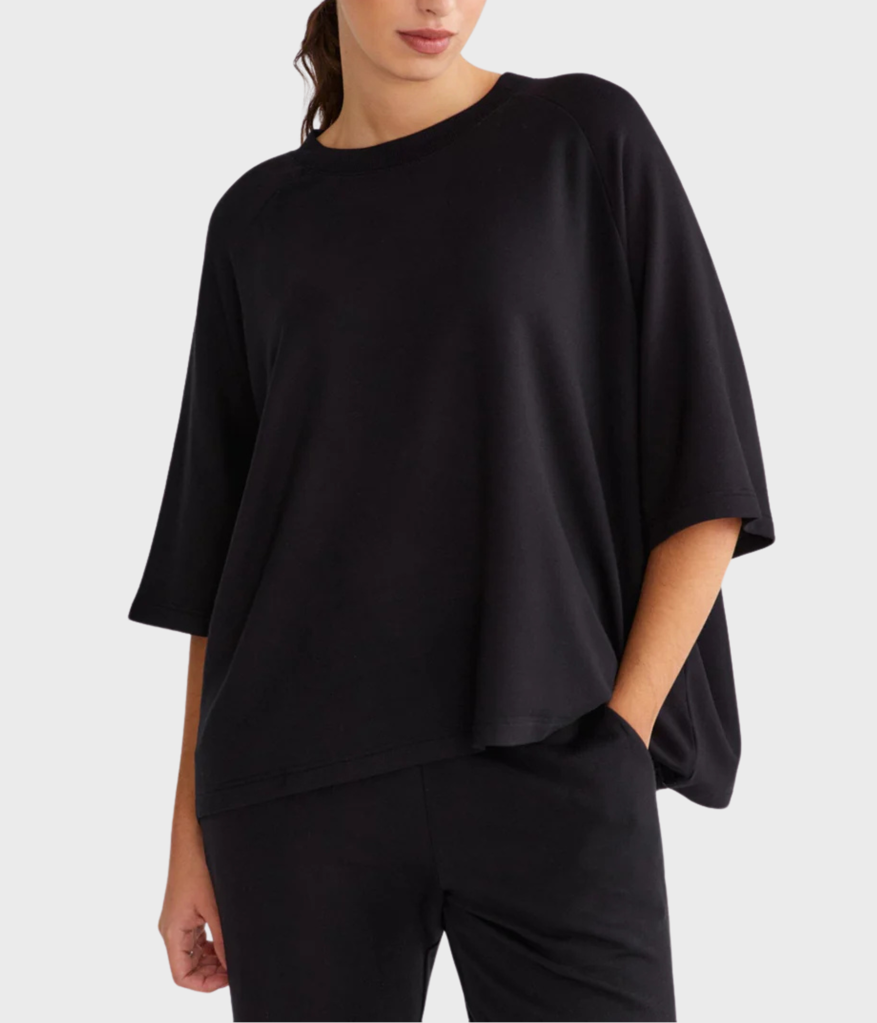 Svart kortärmad sweatshirt