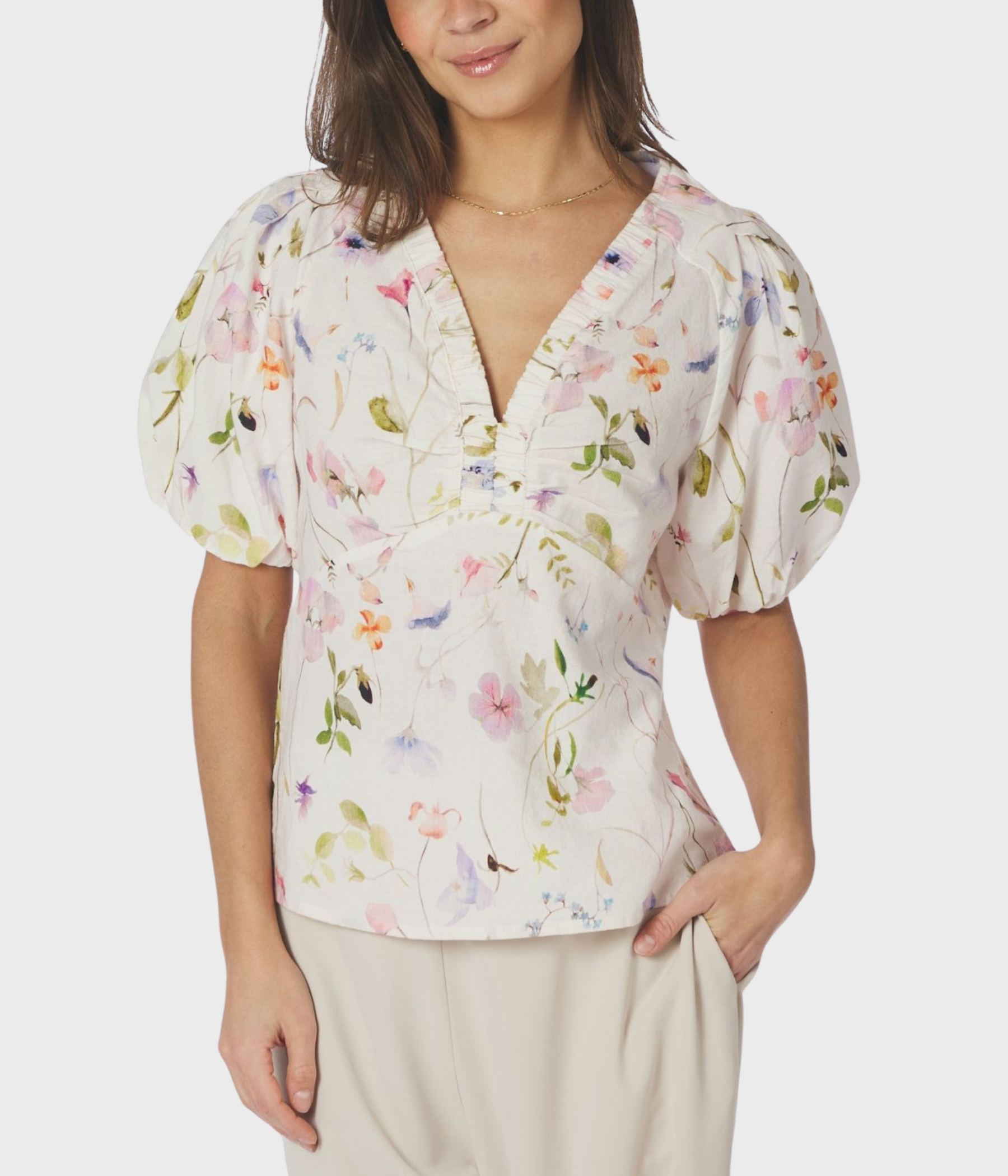 Irina Flower Blouse (121 Off White)