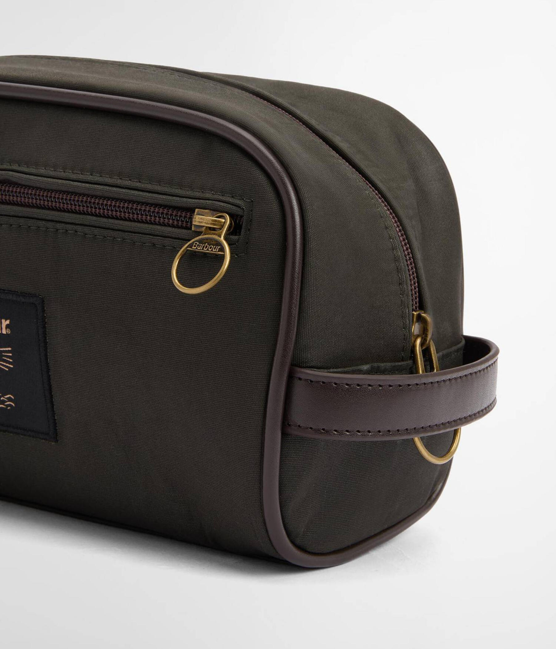Barbour Wax Washbag (OL51 Olive/Beacon)