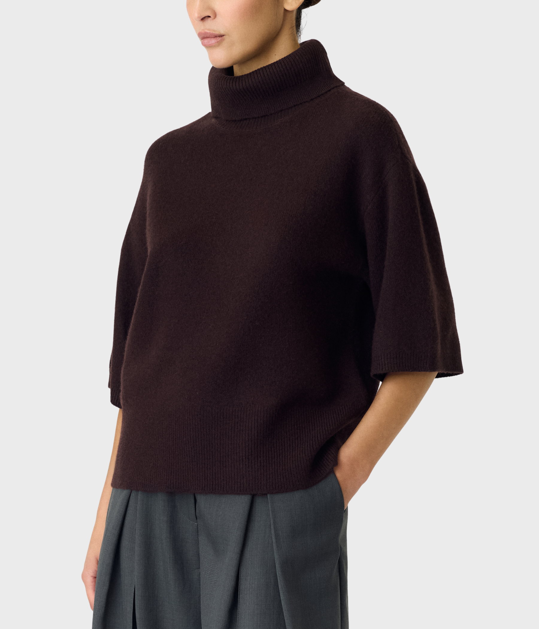 Yasemila 2/4 Wool Knit Pullover S. Noos (Coffee Bean)