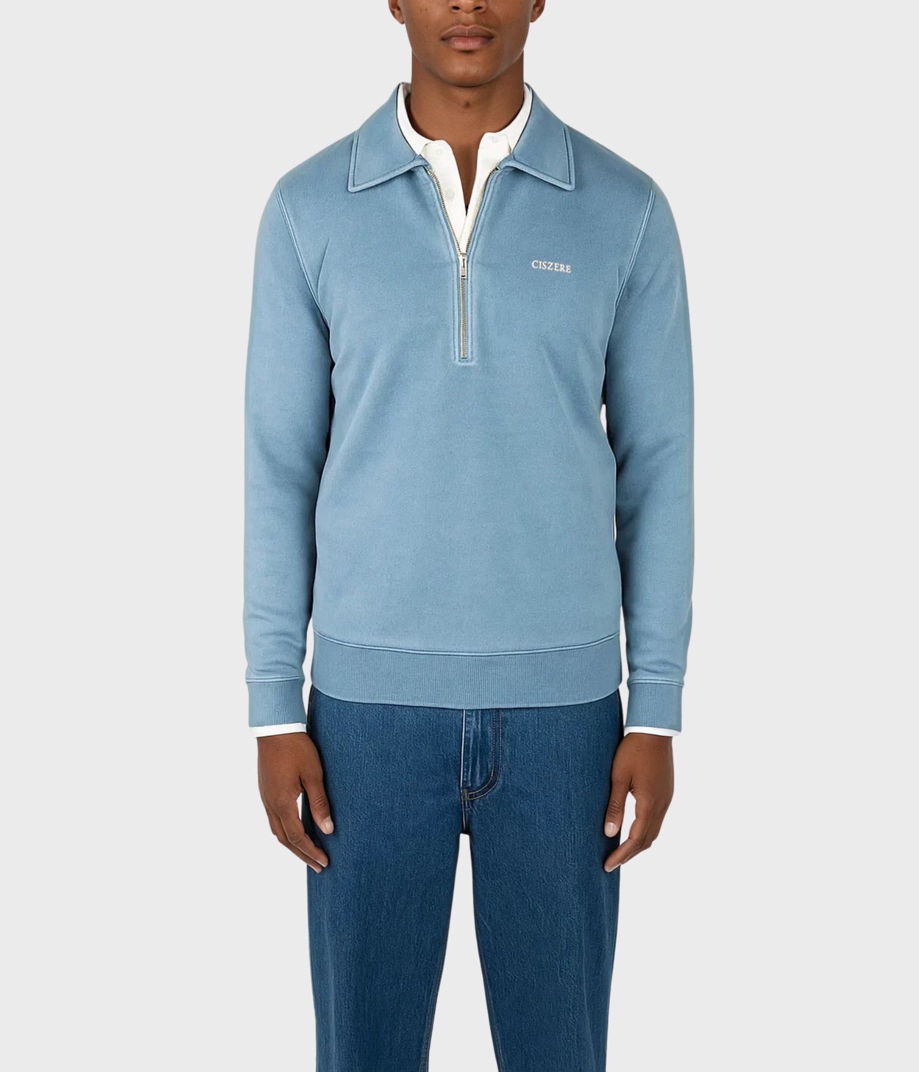 Daryl Half Zip Sweater (006 Copen blue)