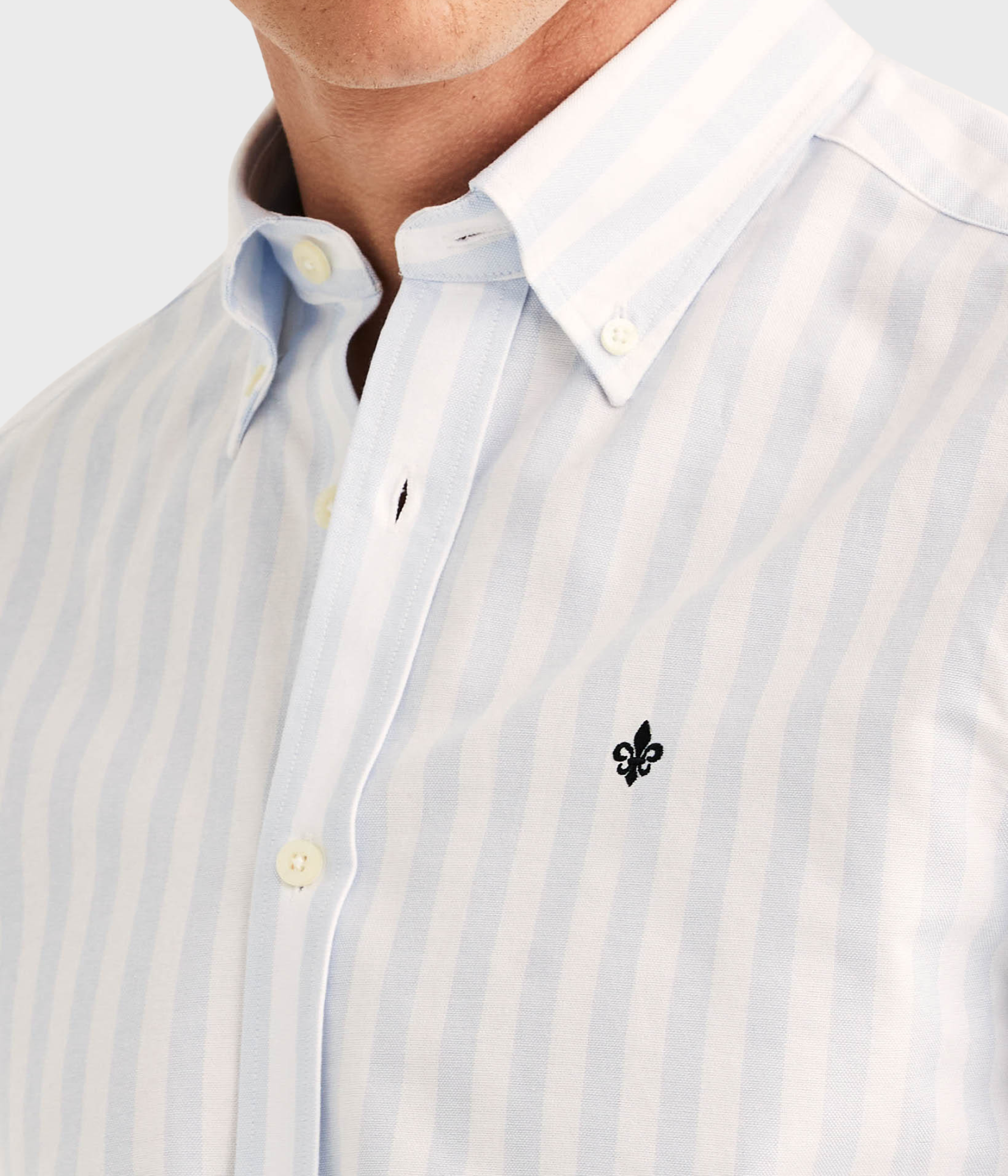 Douglas Oxford Stripe Shirt-Slim Fit (55 Light blue)