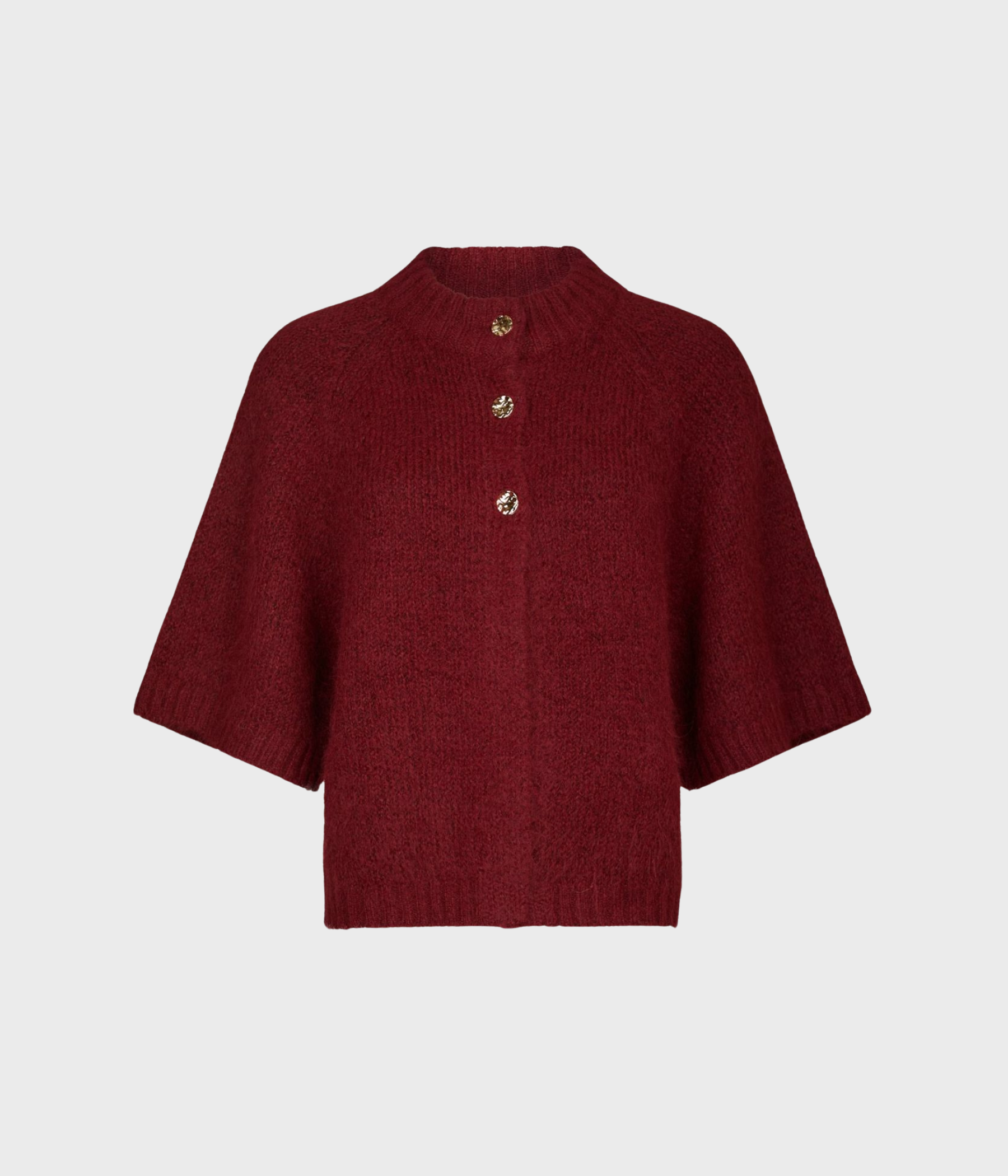 Benuta Fluffy Knit Cardigan. (321 Dark Red)