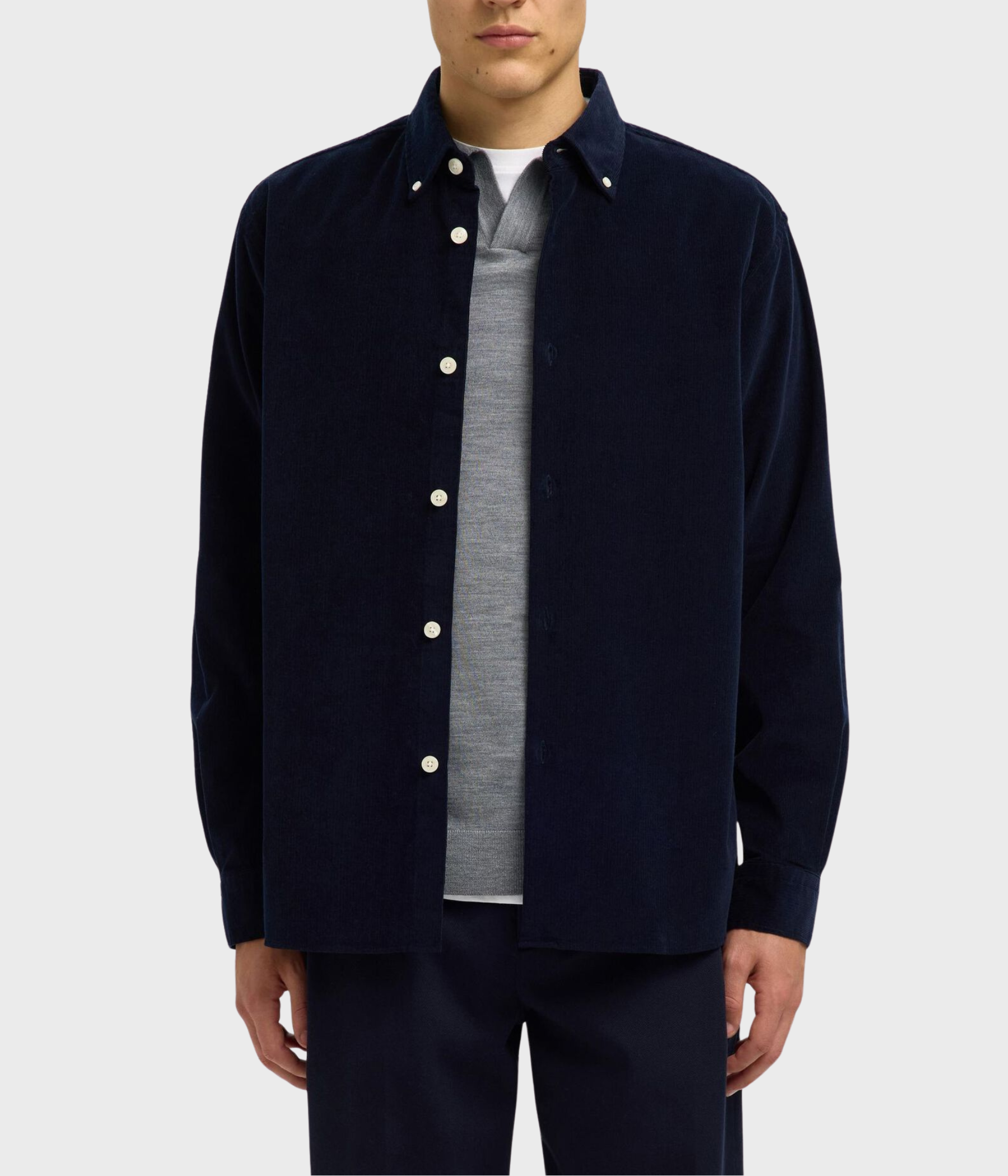 SLHREGDANNI CORD BD LS SHIRT NOOS. (Sky Captain)