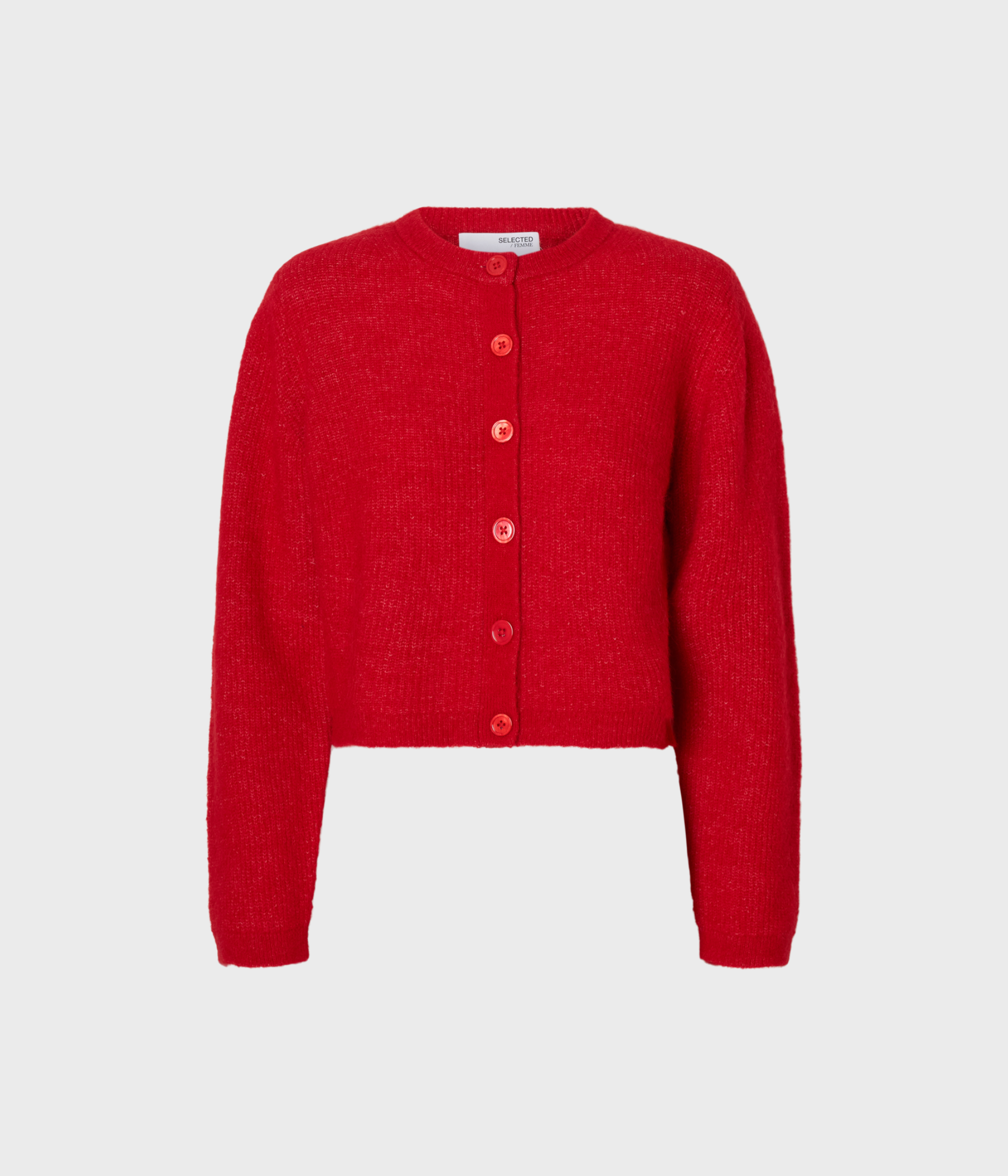 SLFSIA RAS LS KNIT CROPPED CARDIGAN (Equestrian Red)