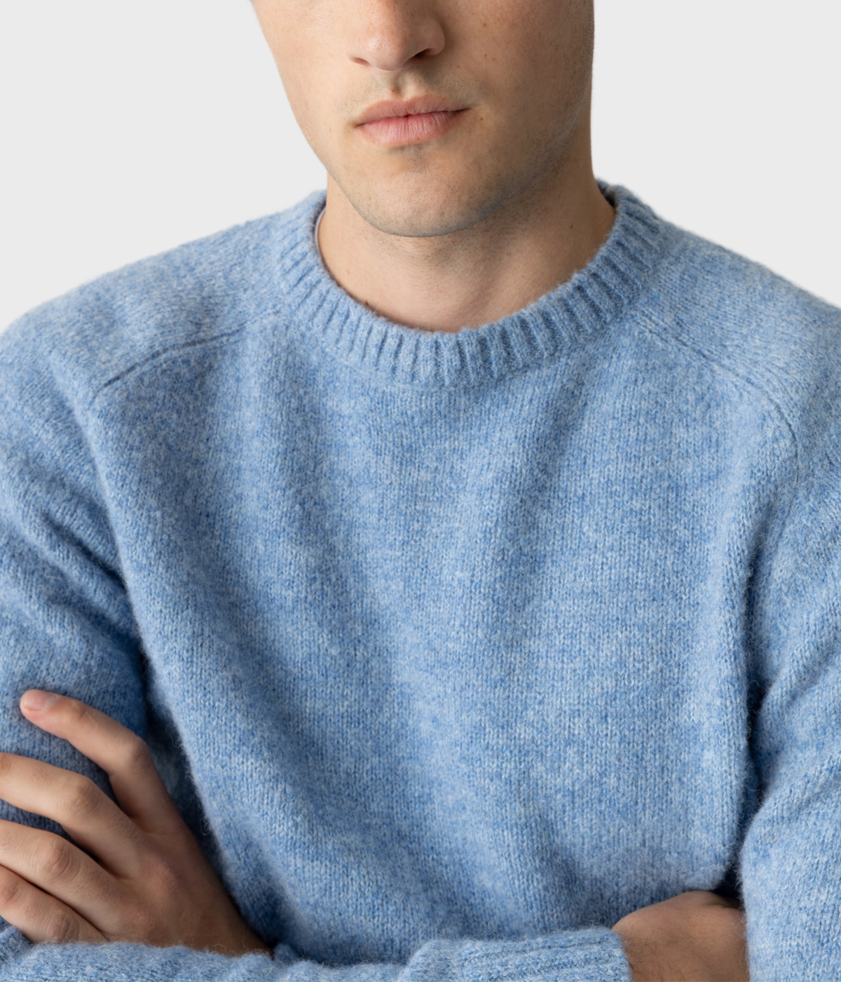 Mmgcarlos Crew Neck Knit (924 Light Blue Melange)