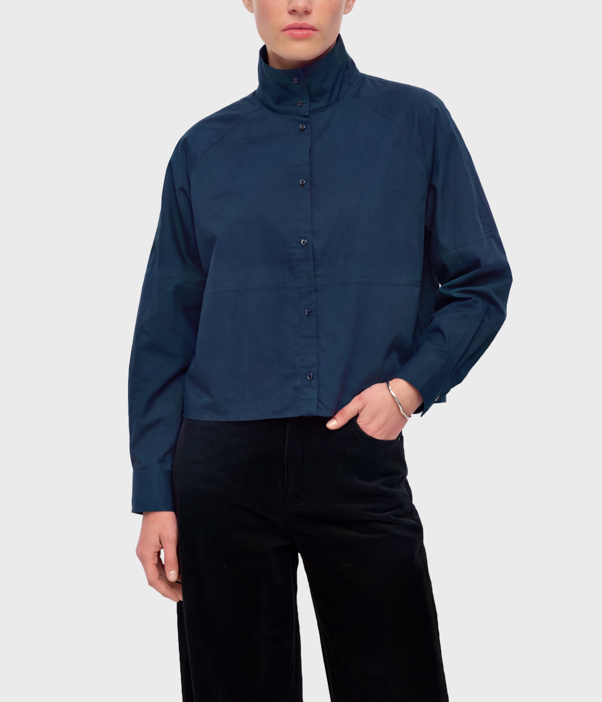 Objorbal L/S Re High Neck Shirt Noos (Sky Captain)