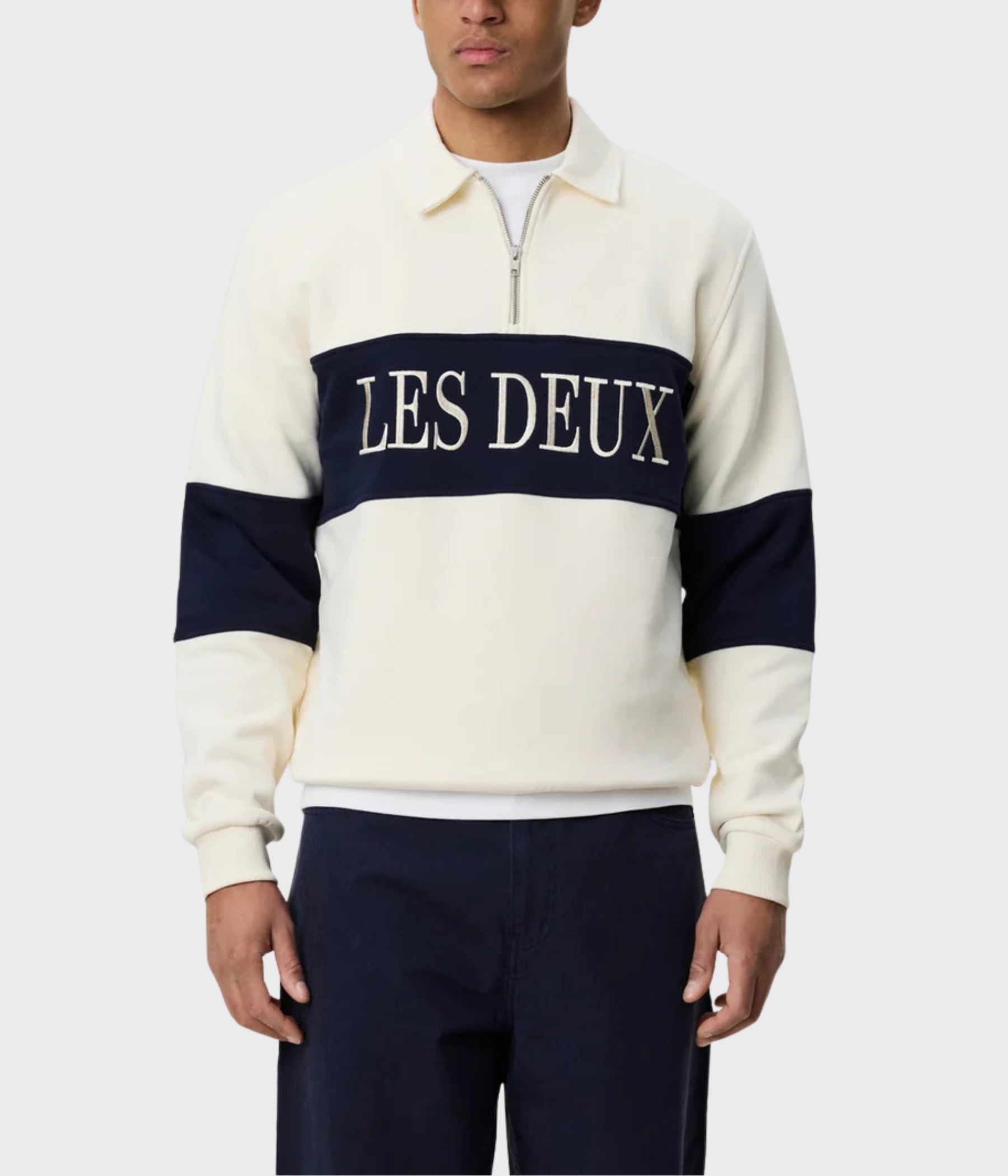 Zipper Rugby Sweatshirt (215 Ivory)