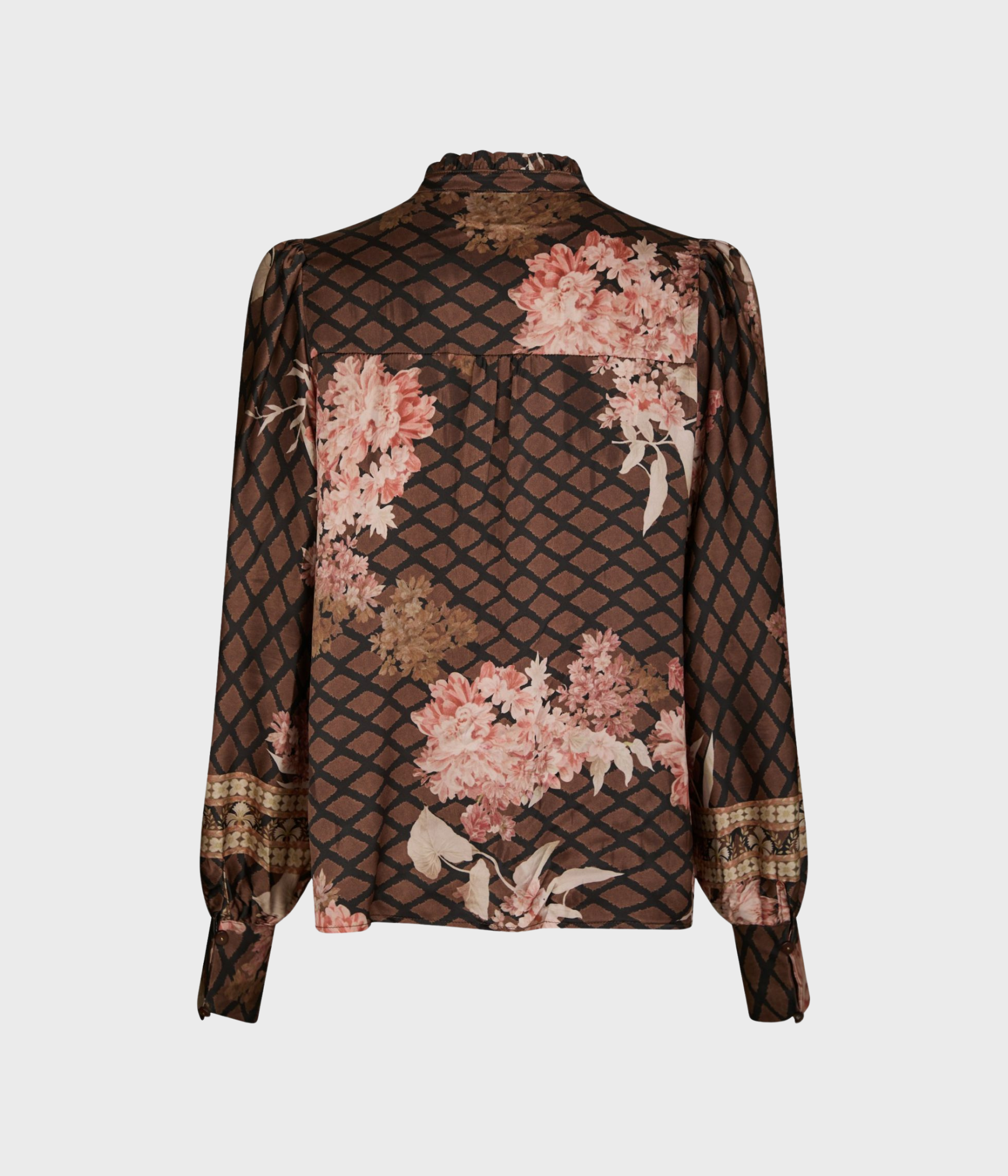 Massima Botanical Border Blouse (Black)