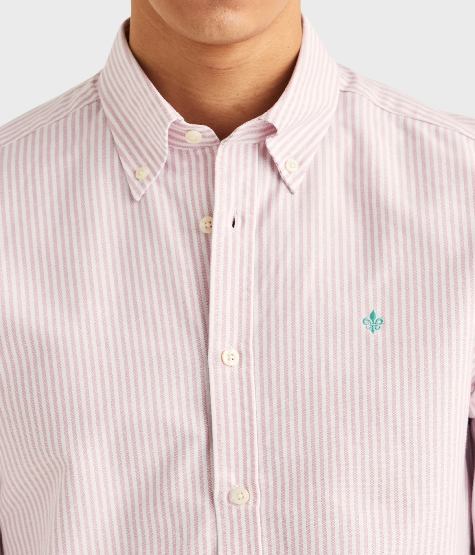 Douglas Oxford Stripe Shirt-Slim Fit (32 pink)