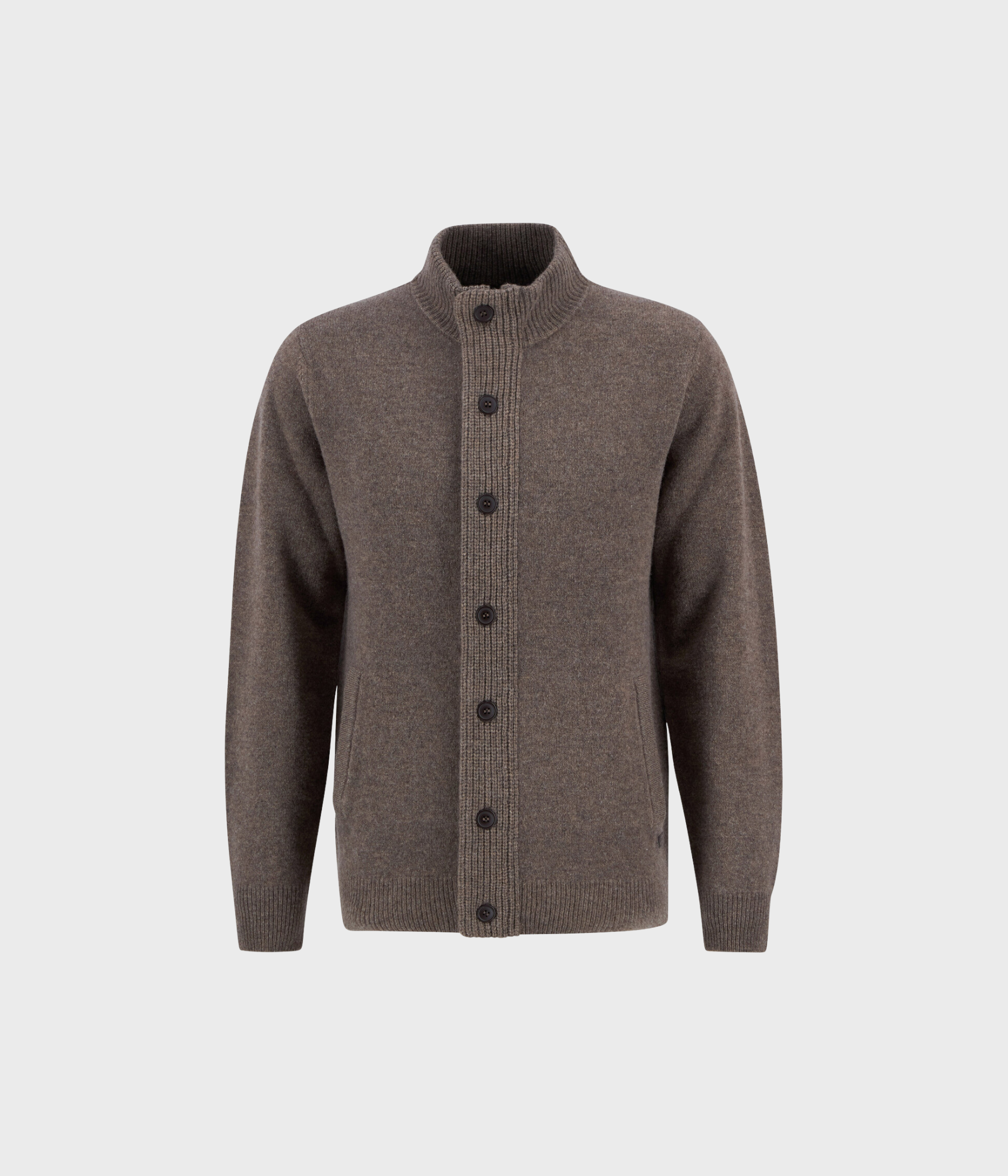 Barbour Essential Patch Zip Through Knitted Jumper (ST52 Dark Stone)