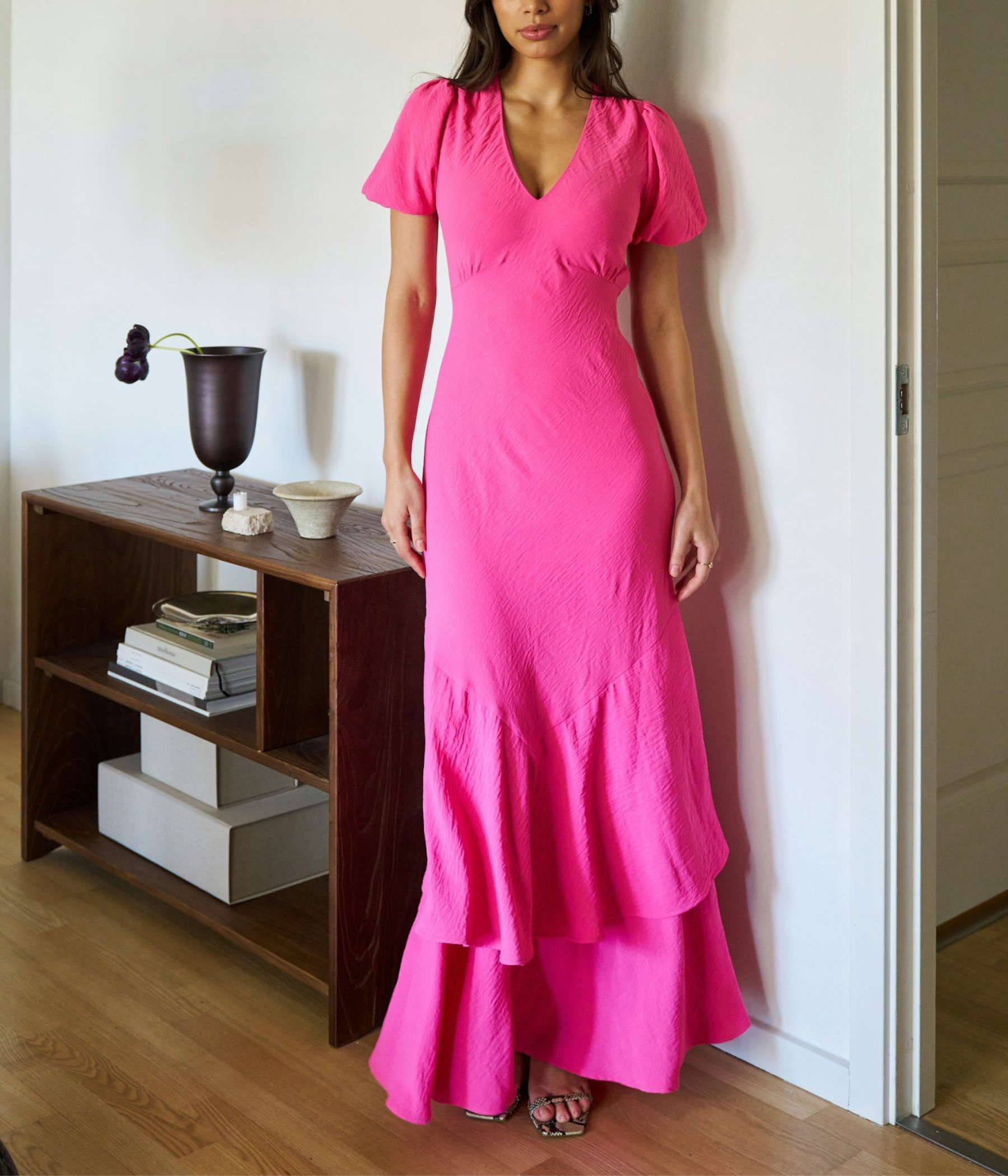 Dariah Structure Solid Dress (170 Pink)