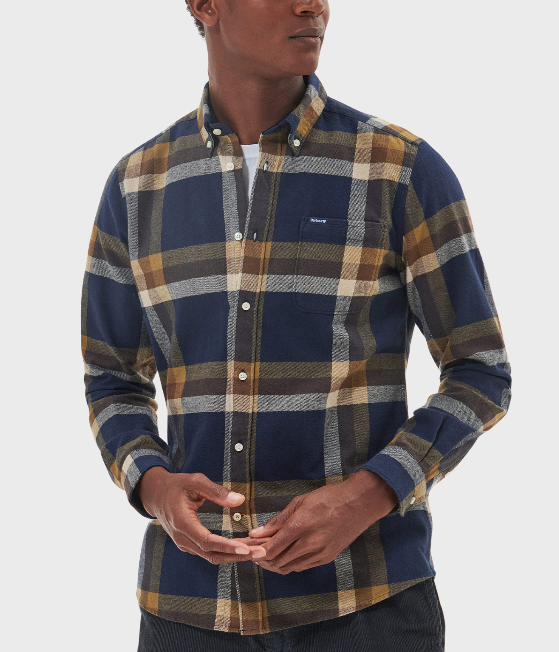 Barbour Folley Tailored Checked Shirt (NY91 Navy)