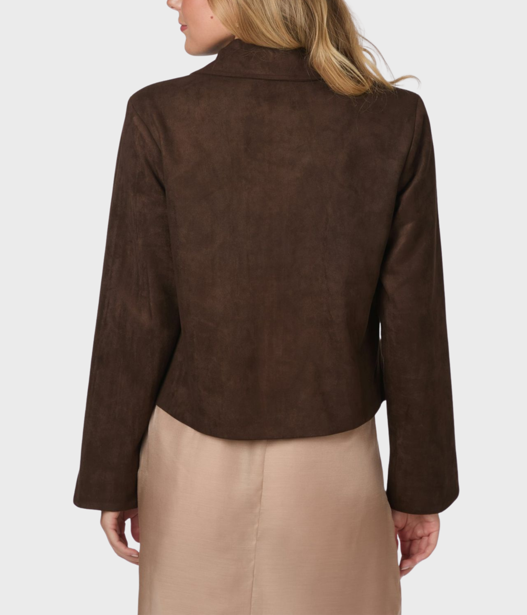 Nilo Faux Suede Jacket (676 DARK BROWN)