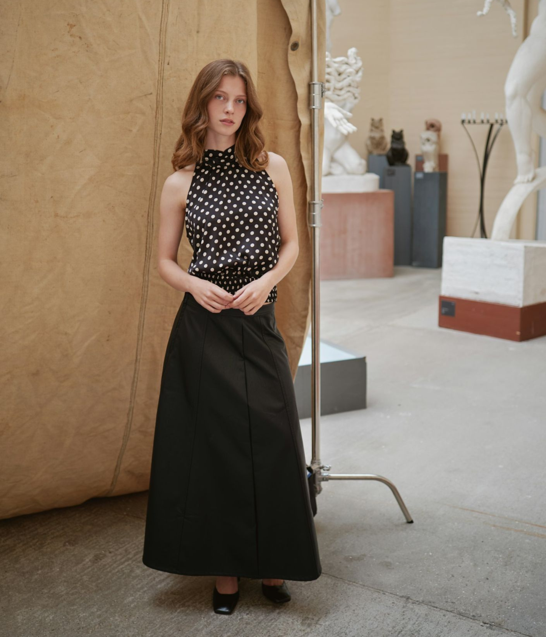 Raya Faux Leather Skirt (Black)