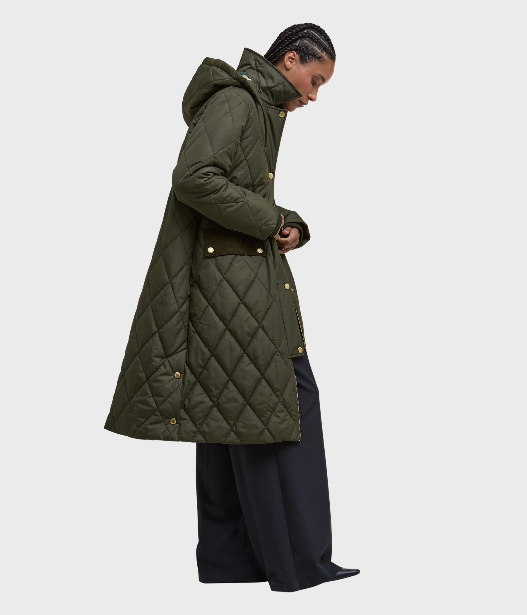 Barbour Meredith Quilted Jacket (OL71 Olive/Ancient Tartan)