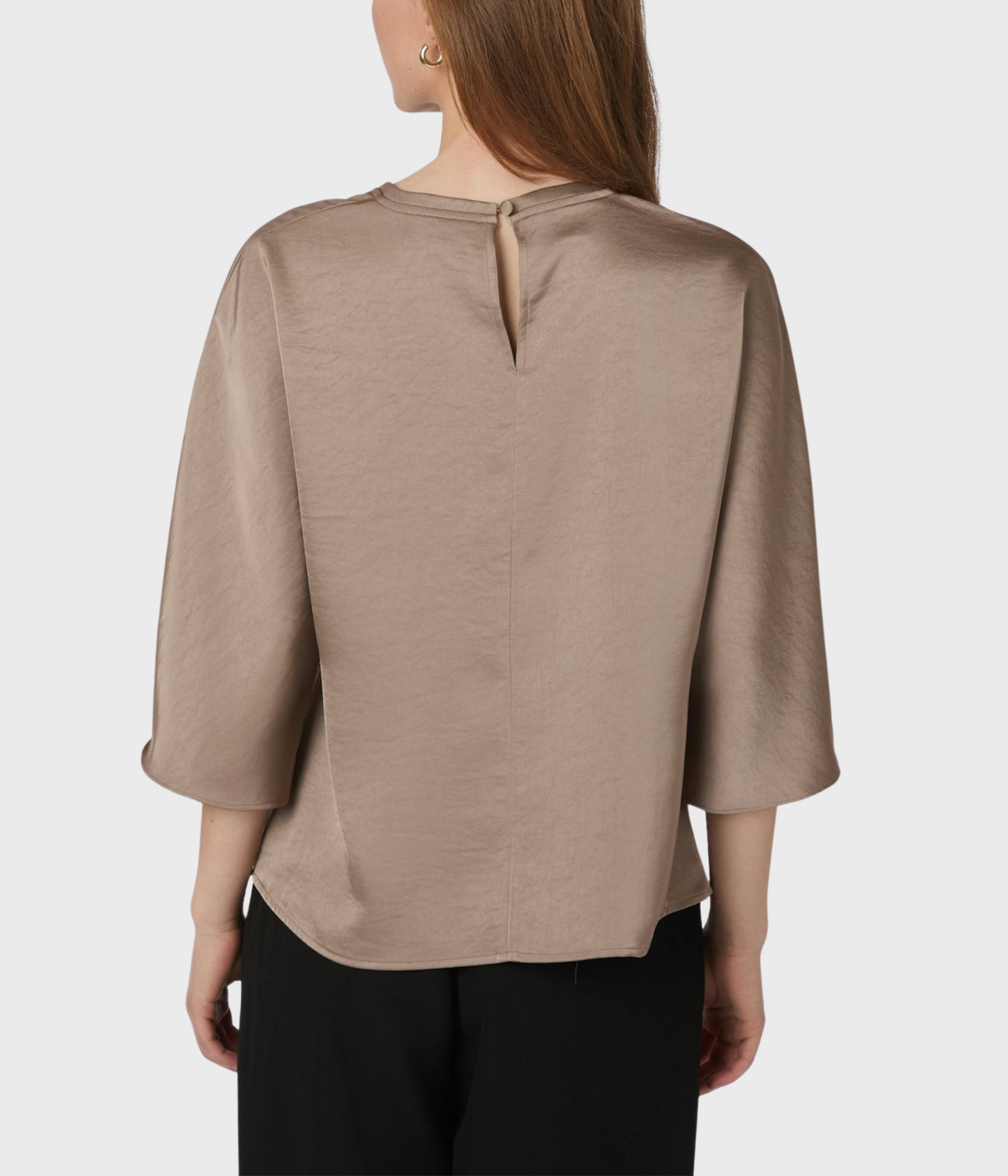 Liora Heavy Sateen Blouse. (811 Dark Taupe)