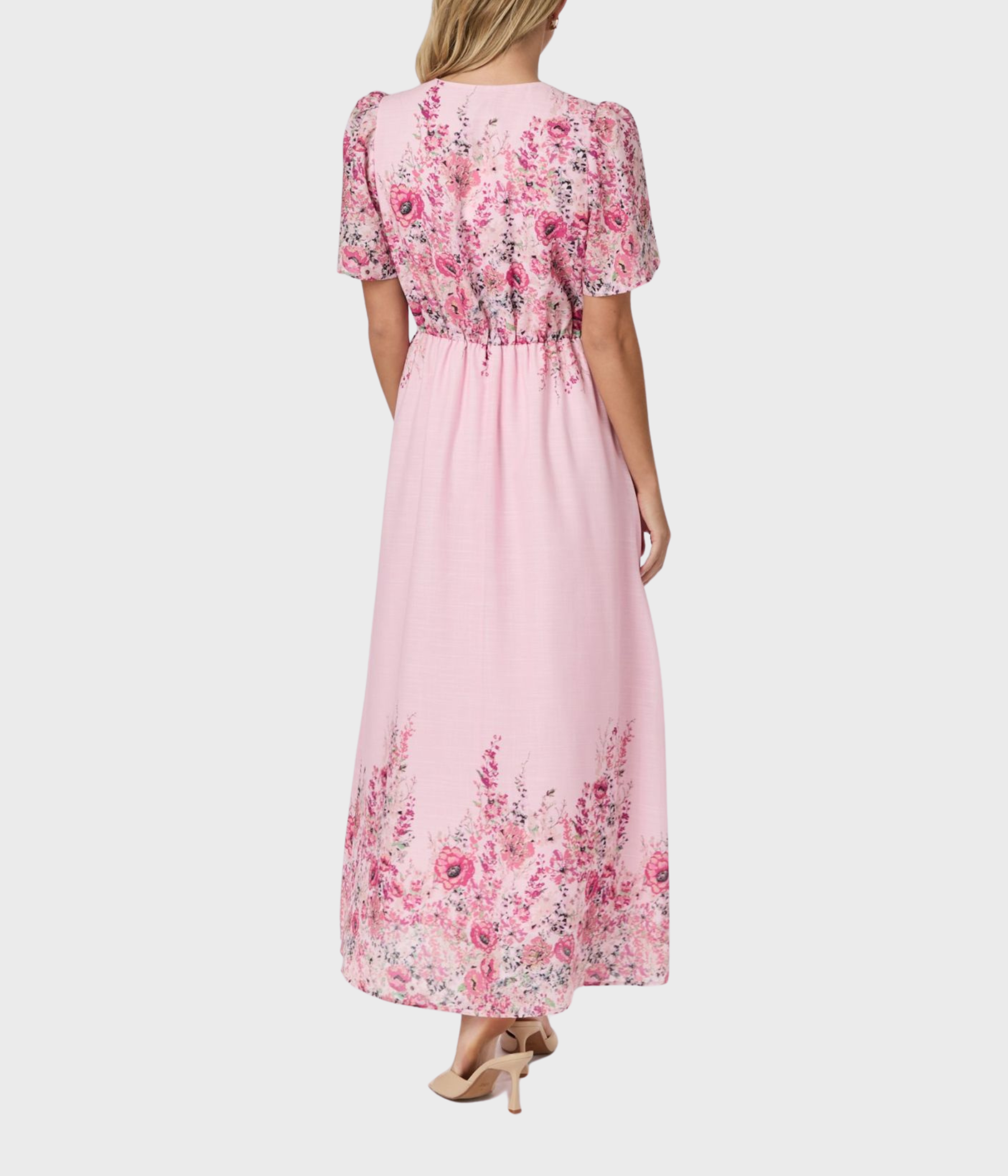 Serna Flower Print Dress (754 Light pink)