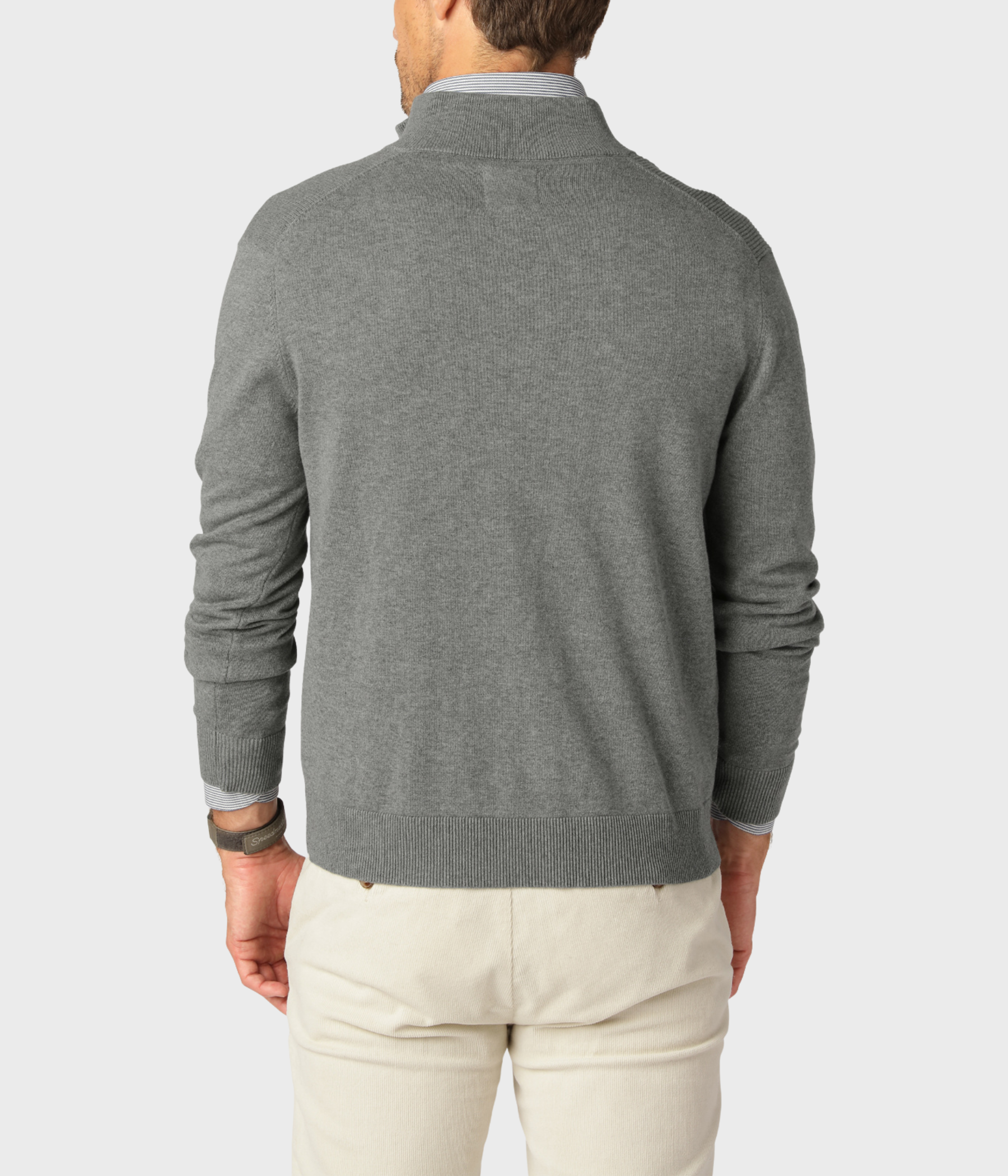 Halfzip Rib Cotton. (grey)