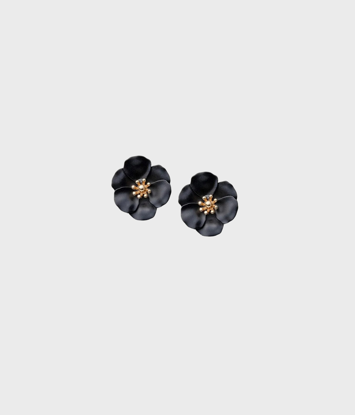Flower Petite Earrings (Black)