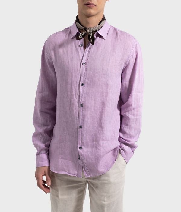 Washed Linen Shirt (Dusty Orchid)