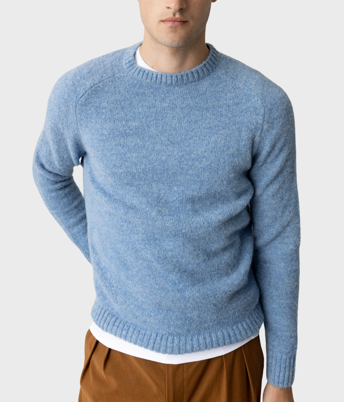 Mmgcarlos Crew Neck Knit (924 Light Blue Melange)