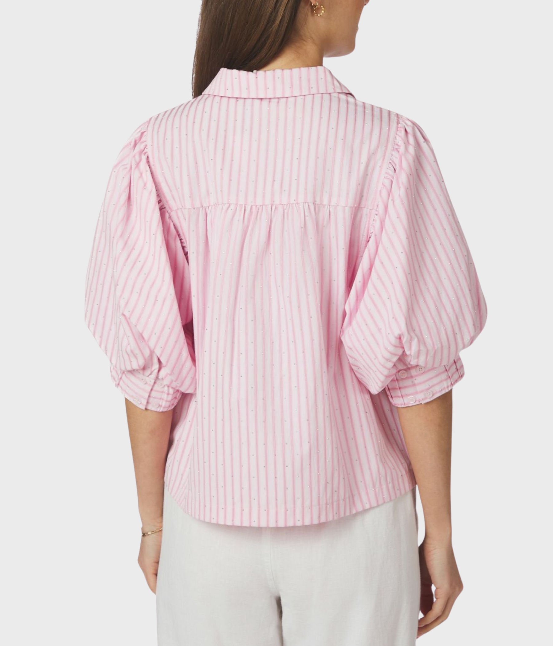 Etta Soft Stripe Stone Shirt. (754 Light pink)
