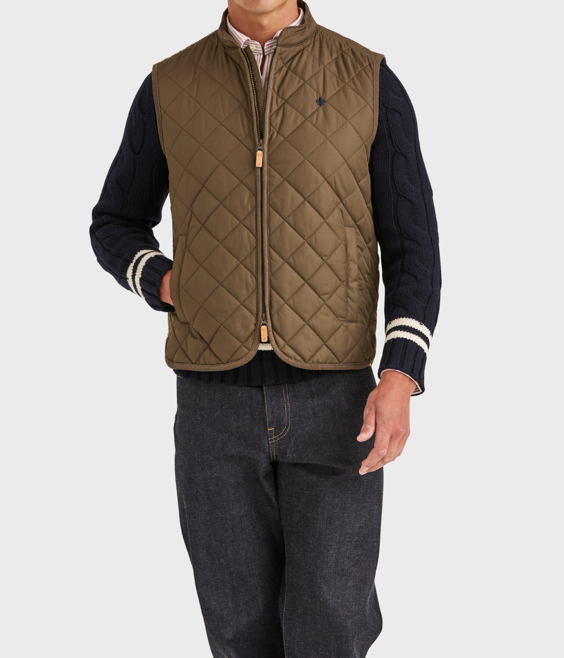 Teddy Quilted Vest. (75 Olive)
