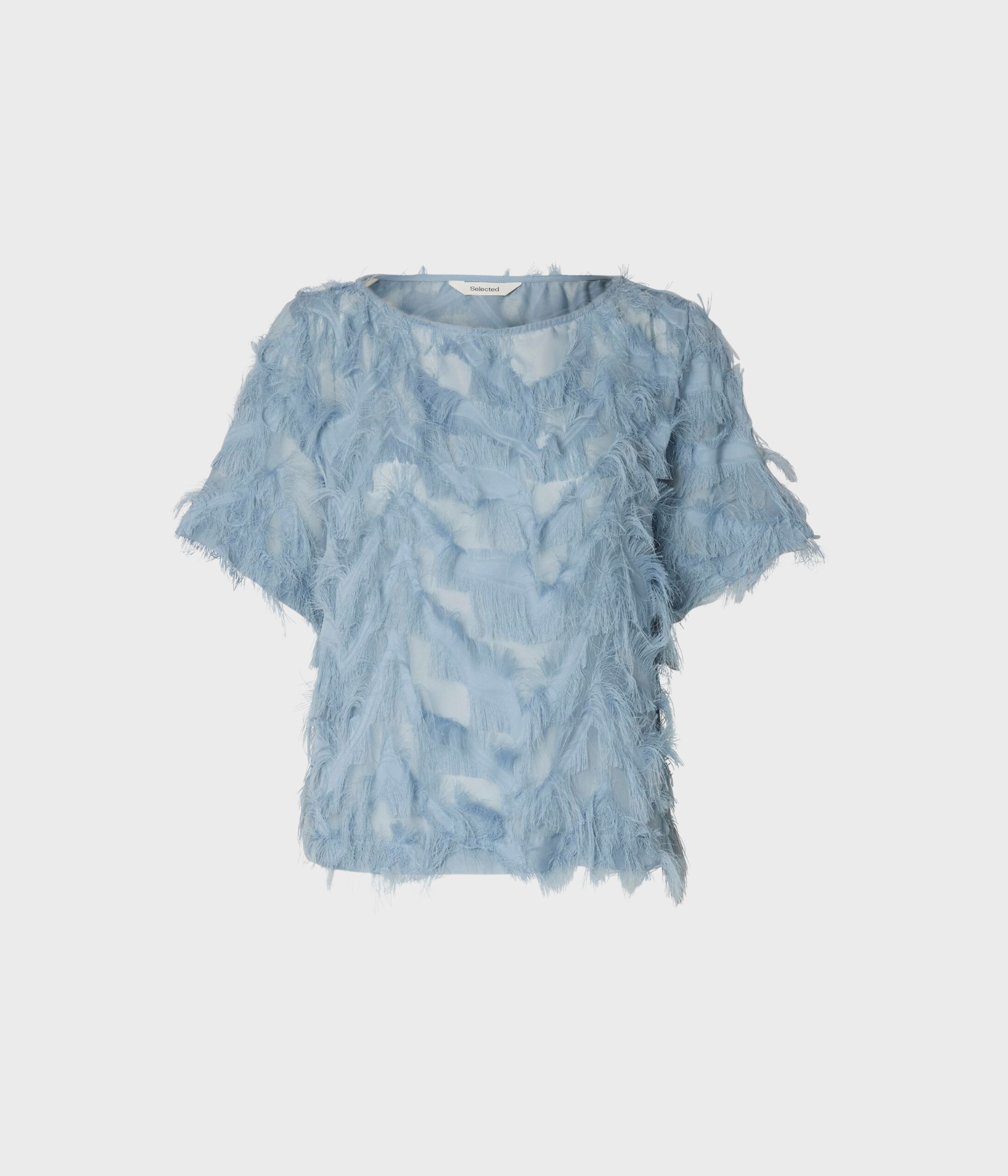 Slfmyline Ss Boat Neck Top B (Dusty Blue)
