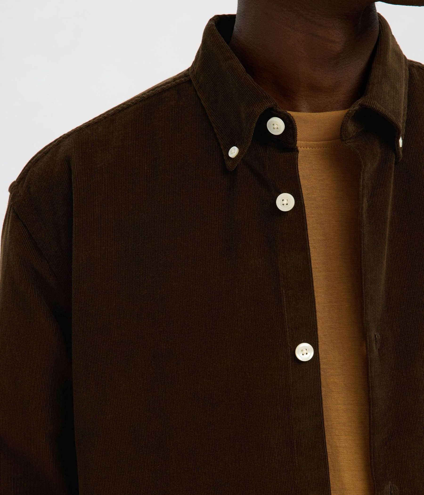 SLHREGDANNI CORD BD LS SHIRT NOOS. (Demitasse)