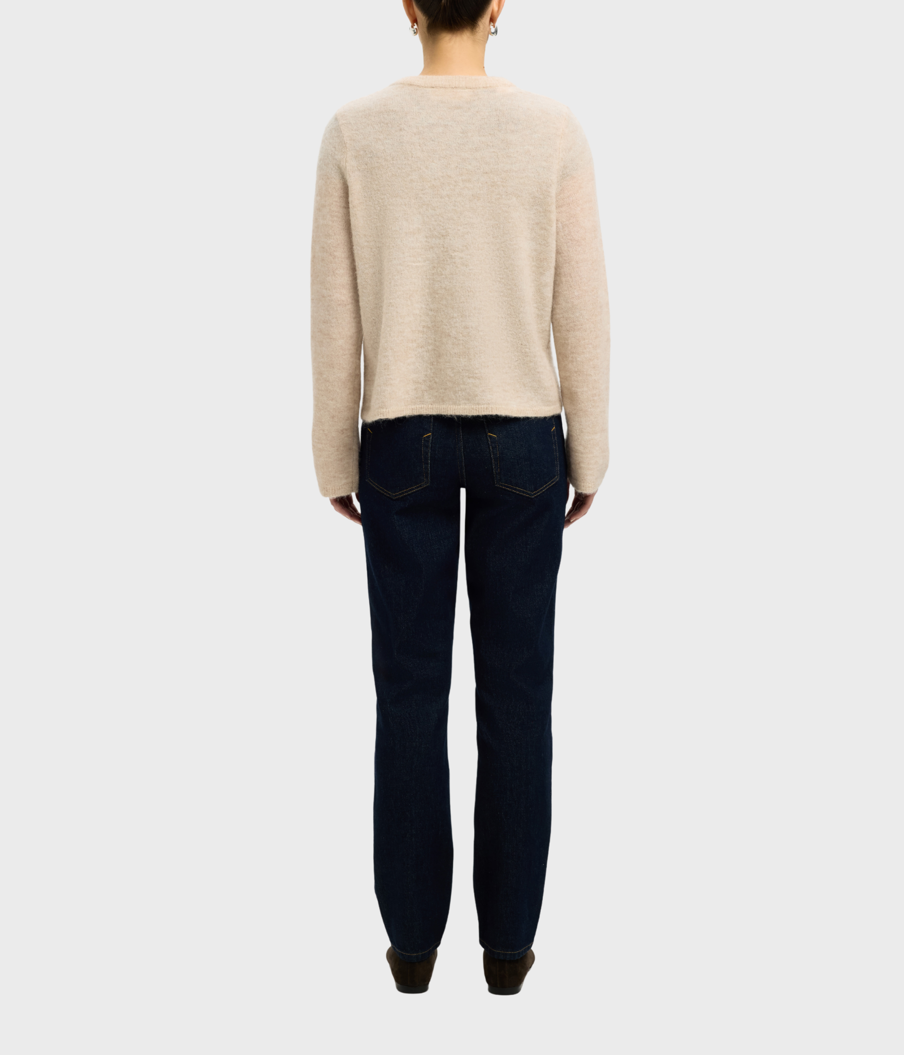 Slflulu New Ls Knit Cardigan Noos. (Birch Detail:MELANGE)