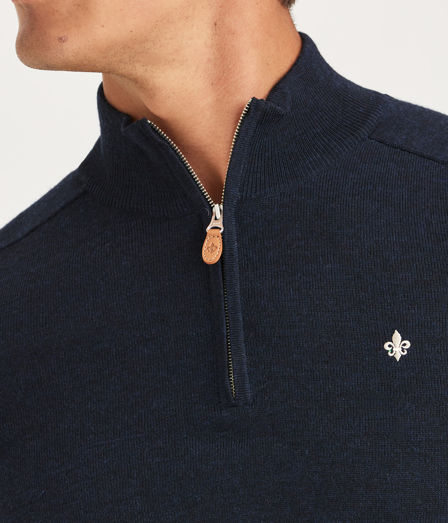 Merino John Zip. (60 Navy)