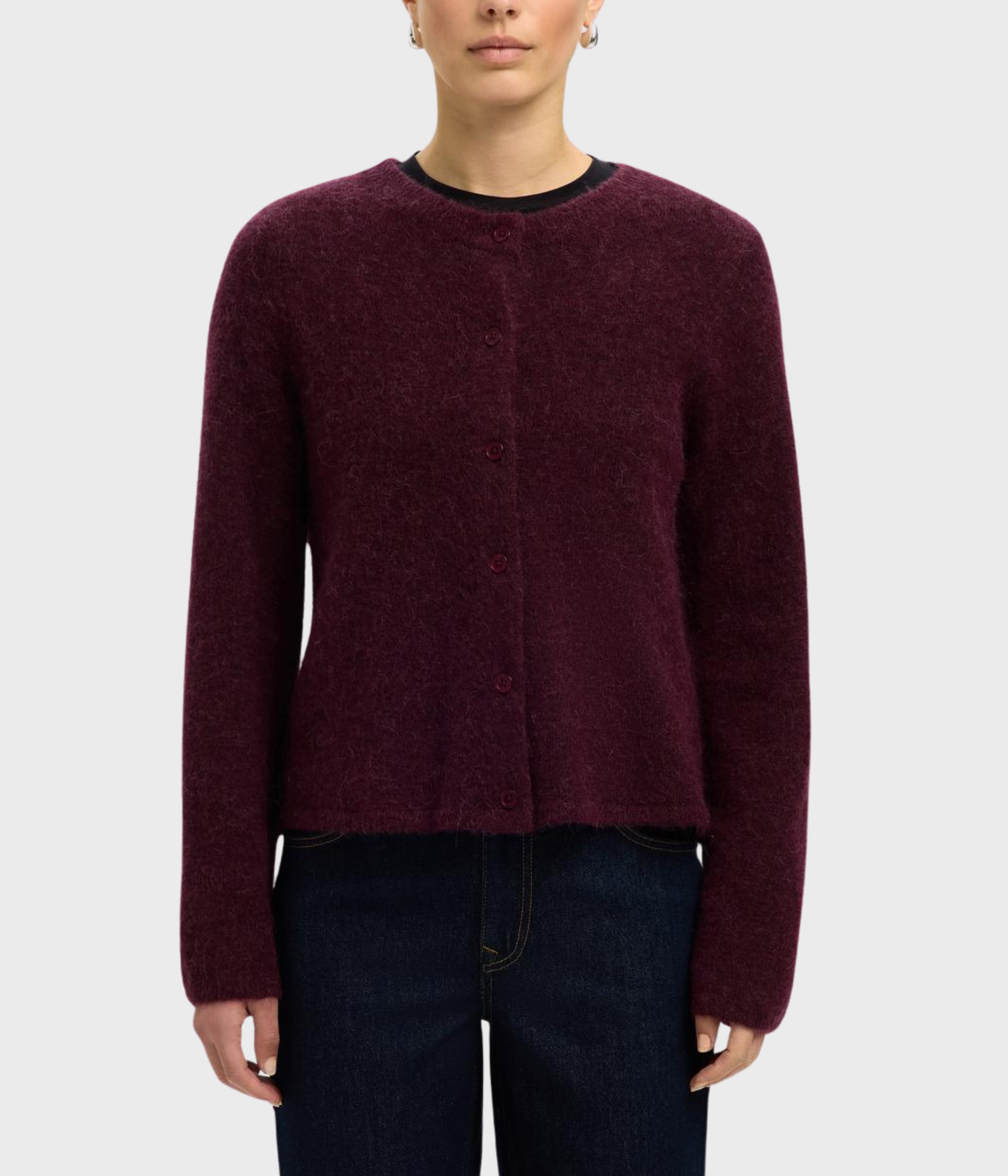 SLFLULU NEW LS KNIT CARDIGAN NOOS (Fig Detail:MELANGE)