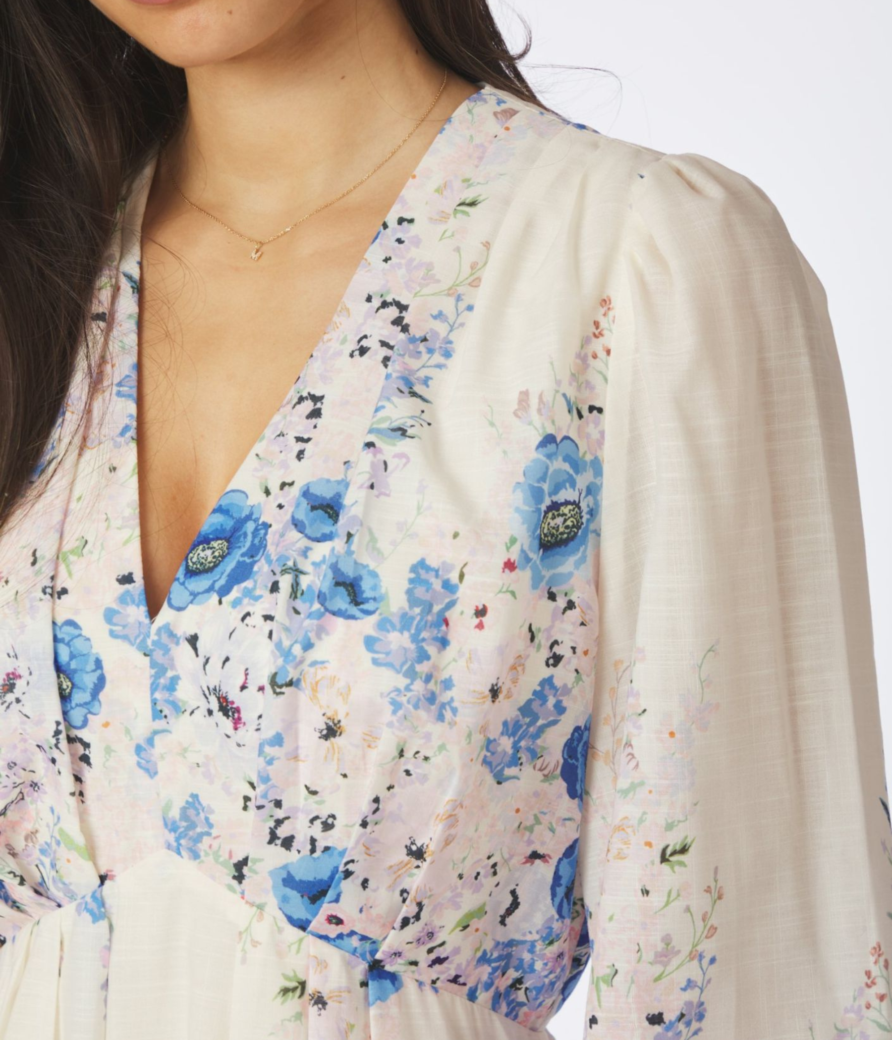 Silfi Flower Print Dress. (140 Blue)