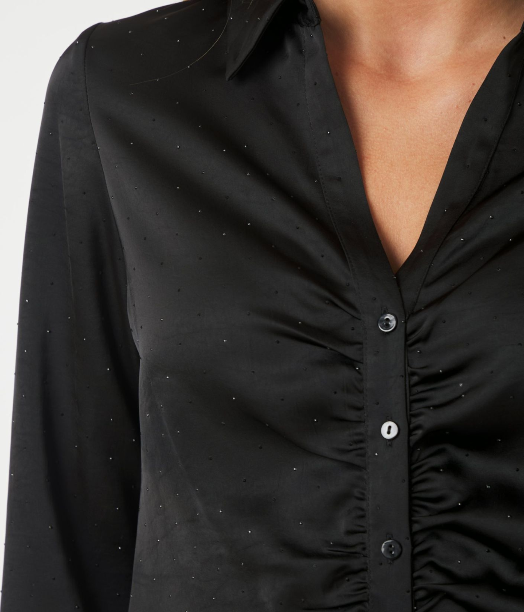 Christy Heavy Sateen Bedaz Shirt (Black)