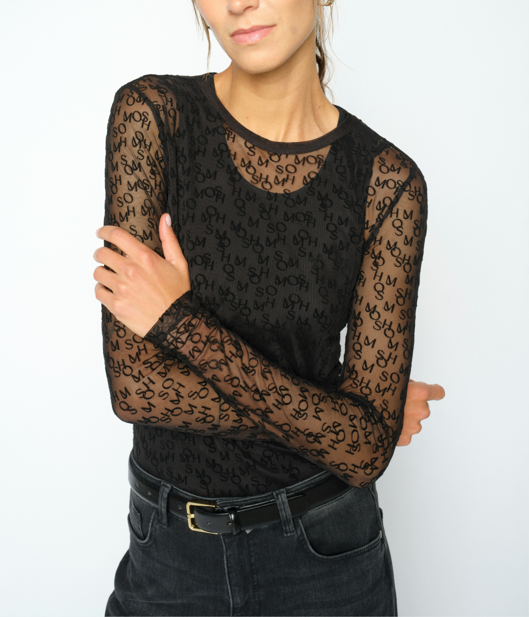 Mmloretta Mono Mesh Blouse (801 Black)