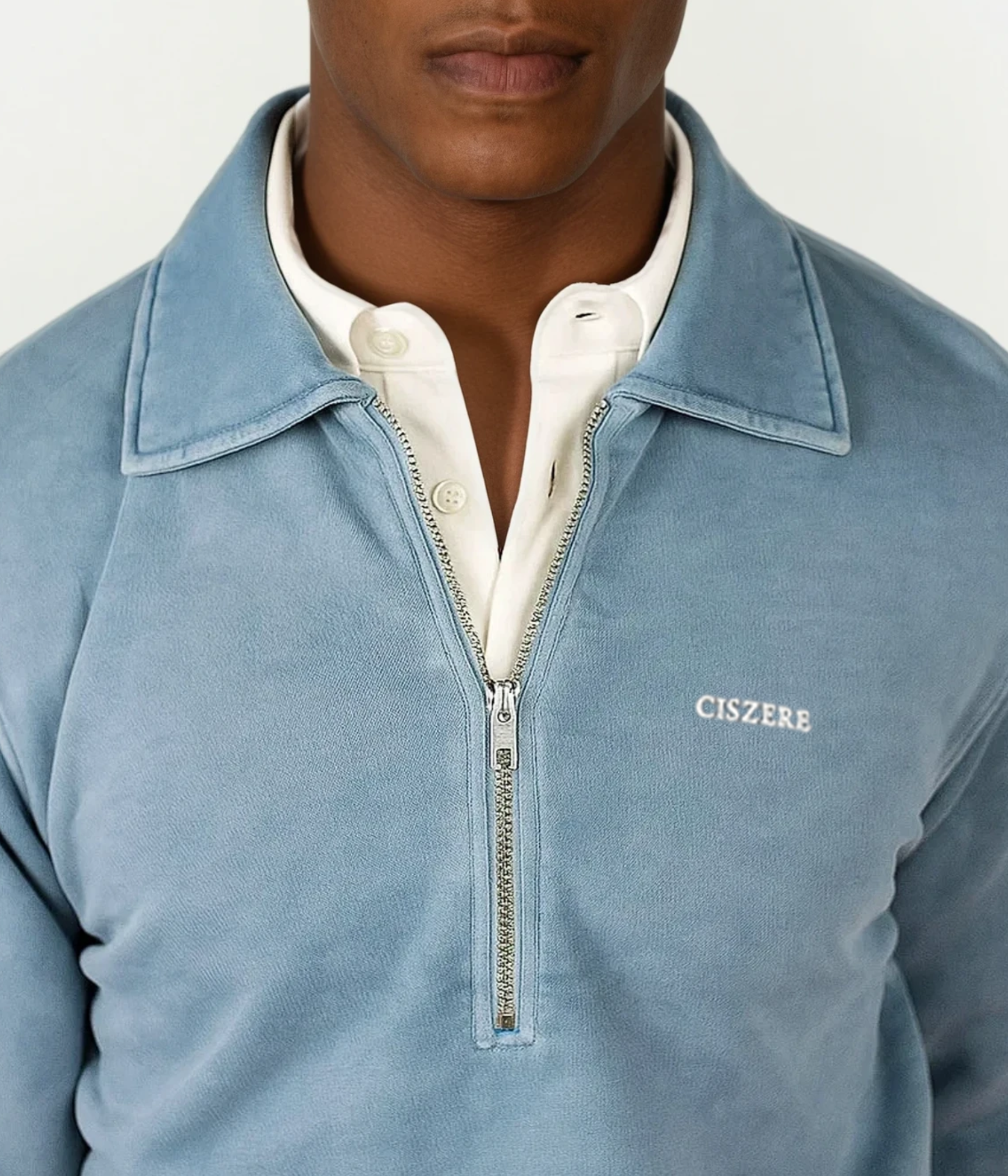 Daryl Half Zip Sweater (006 Copen blue)