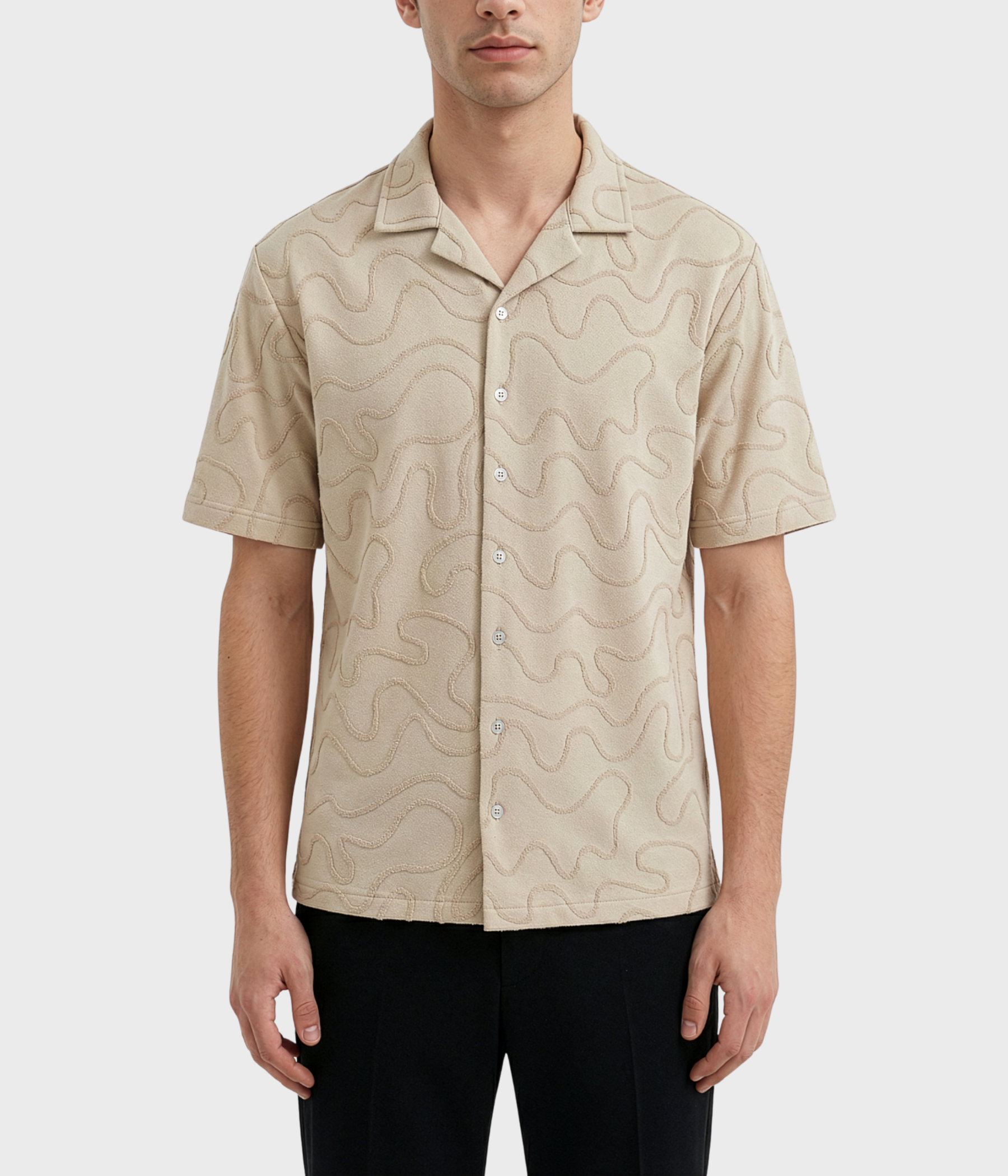 Karlo Jaquard Shirt (Ecru/beige)
