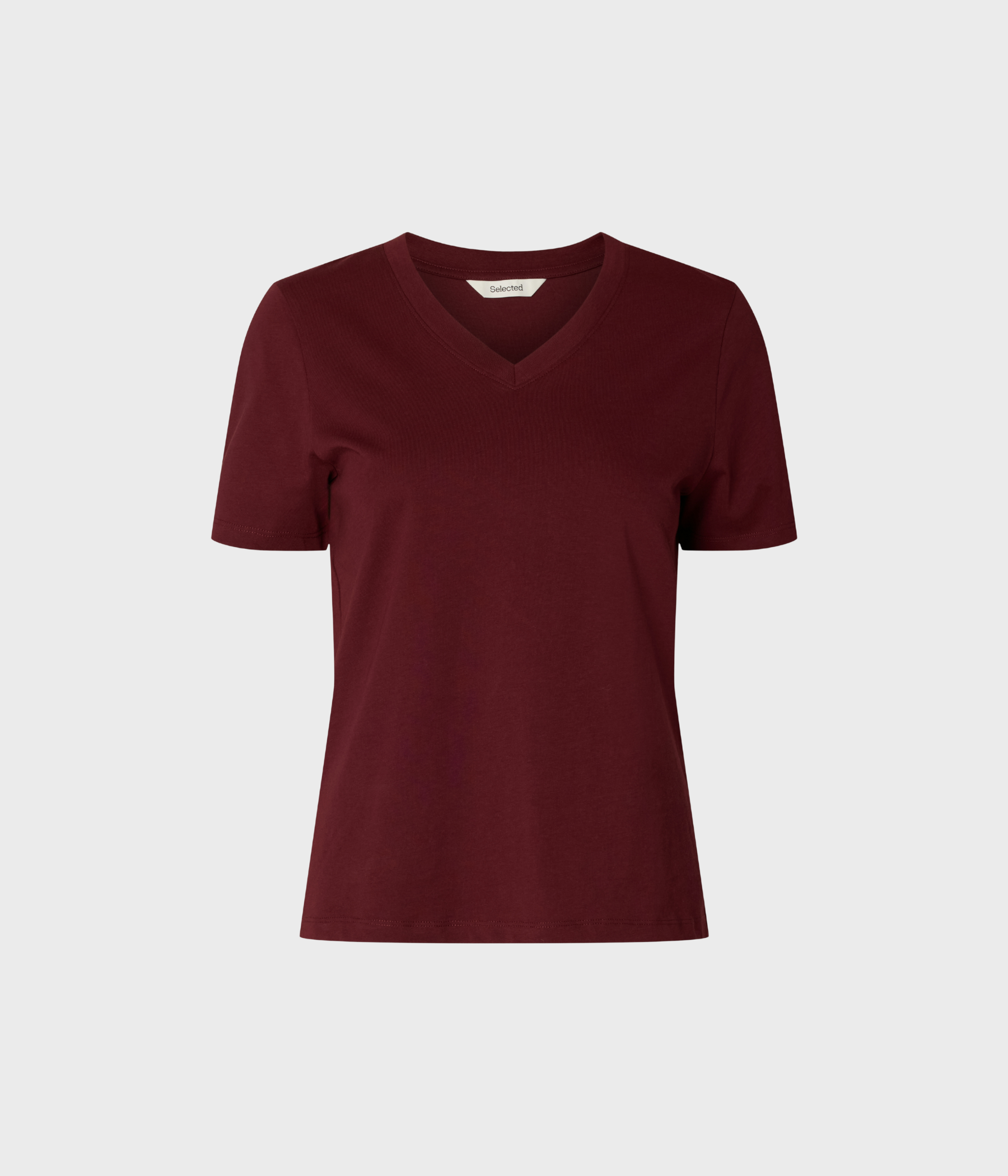 Slfessential Ss V-Neck Tee Noos. (Tawny Port)