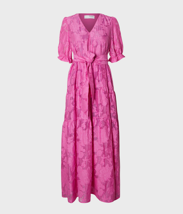 SLFCATHI-SADIE 3/4 ANKLE DRESS FF (Phlox Pink)