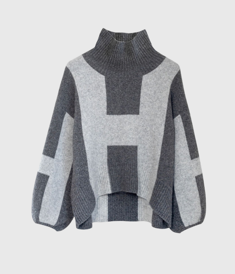 Hést Isa Sweater (Grey with dark details)