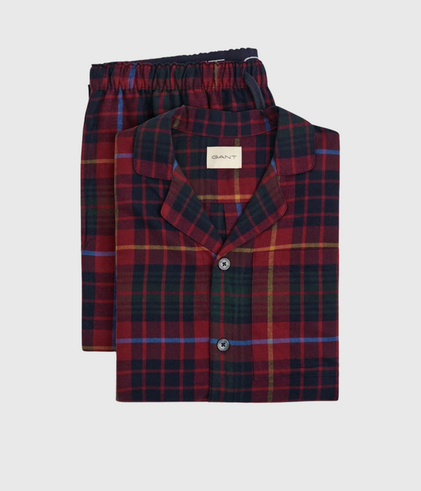 FLANNEL PJ SET PANTS AND SHIRT GB (604 PLUMPED RED)