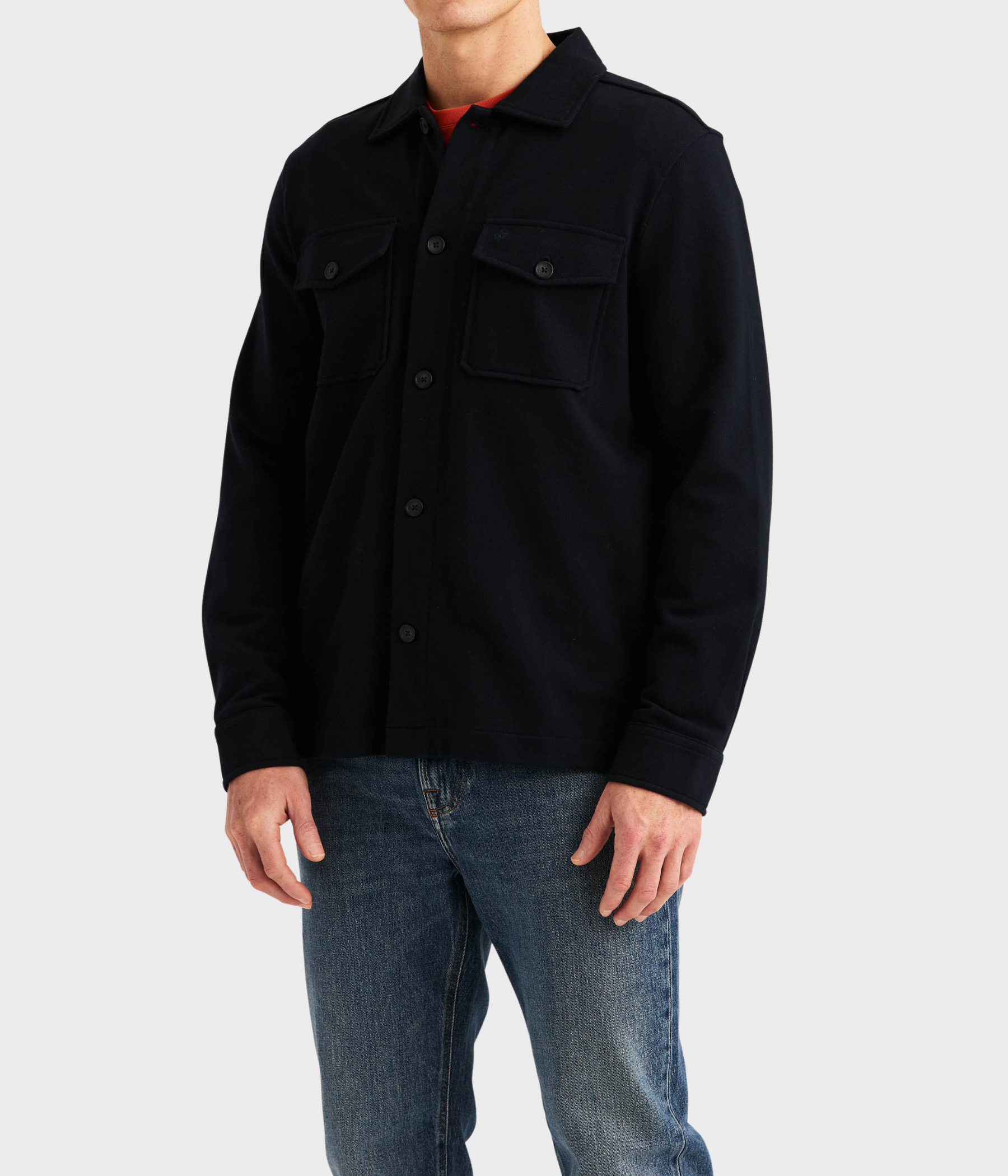 Andrew Jersey Overshirt. (59 Old Blue)