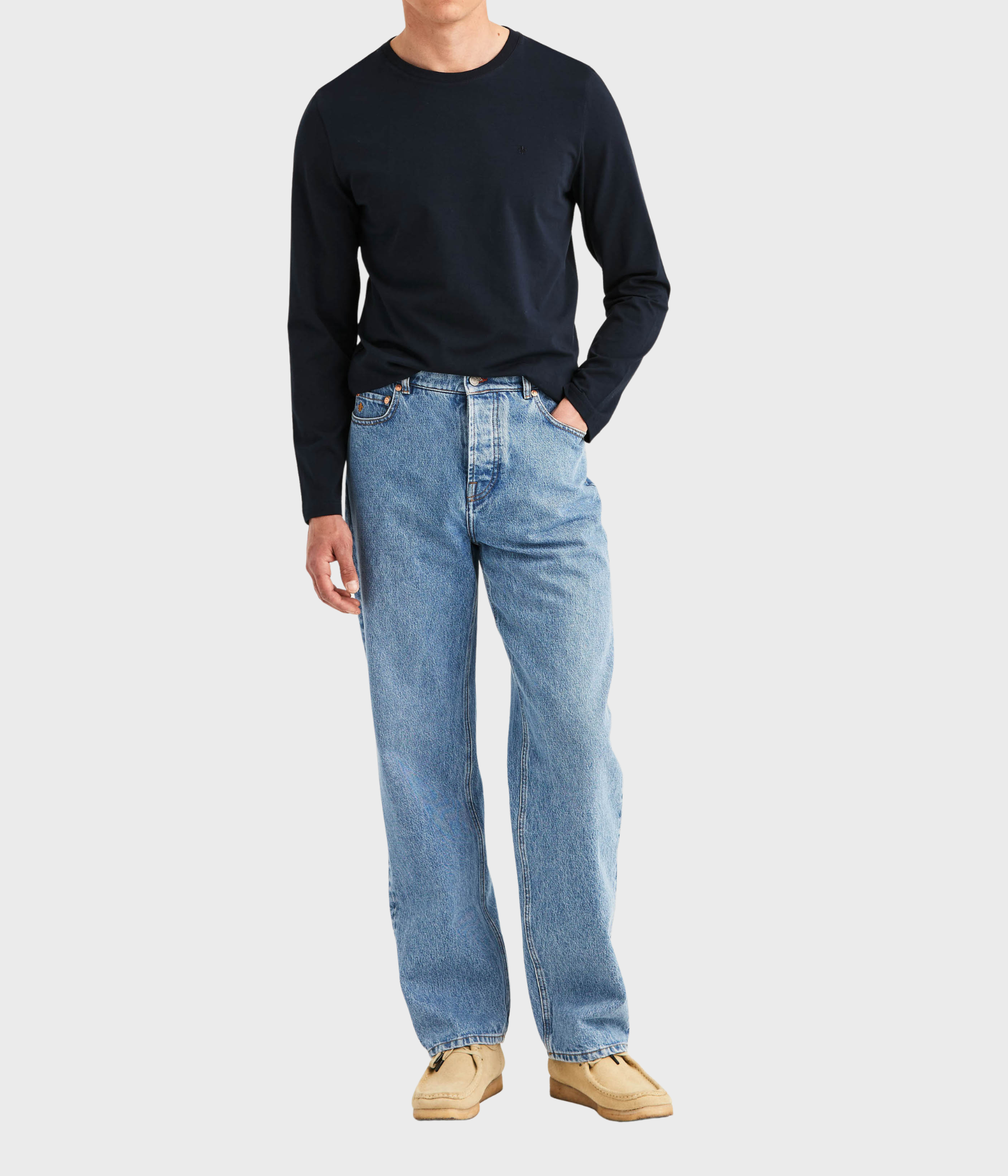 James Stretch Ls Crew Neck T-Shirt (59 Old Blue)